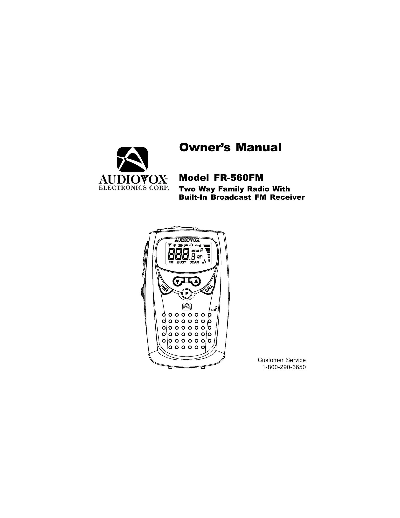 Audiovox FR-560FM Two-Way Radio User Manual