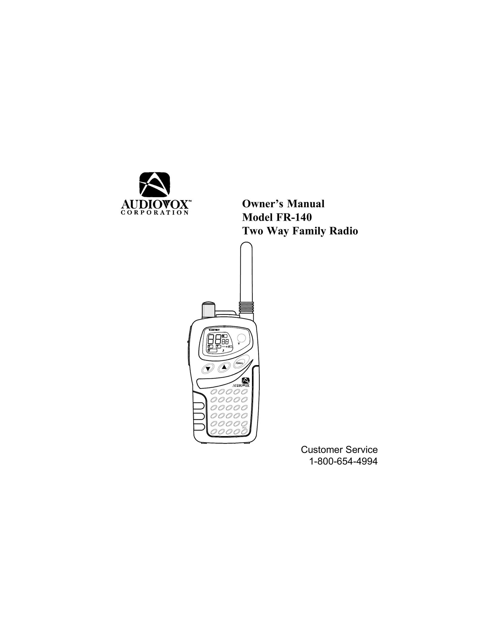 Audiovox FR140 Two-Way Radio User Manual