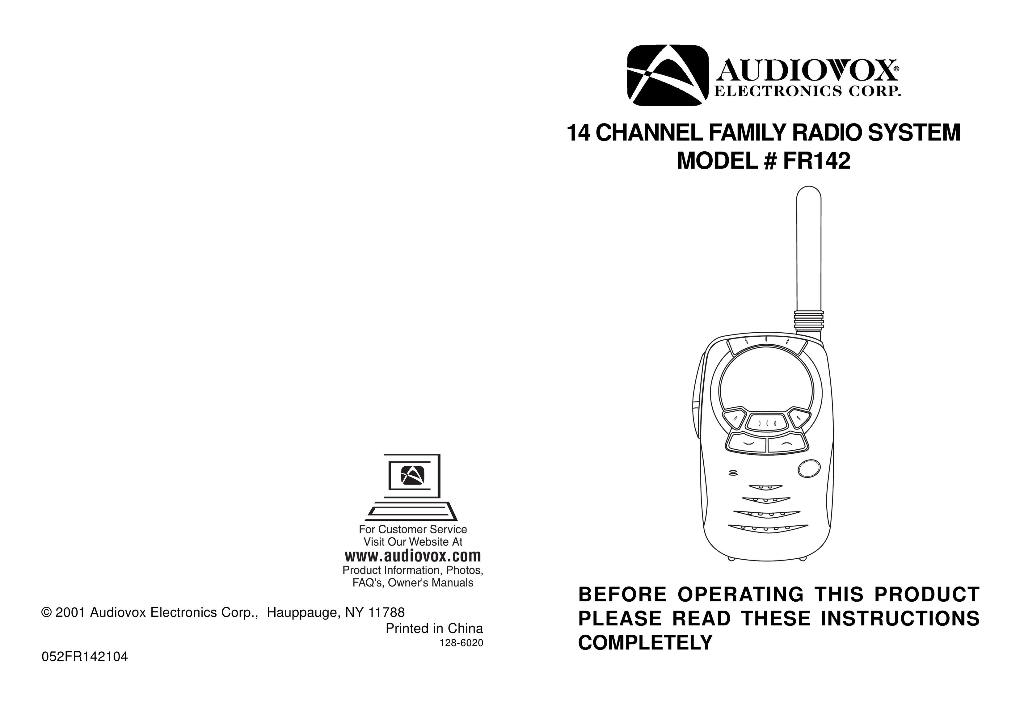 Audiovox FR142 Two-Way Radio User Manual