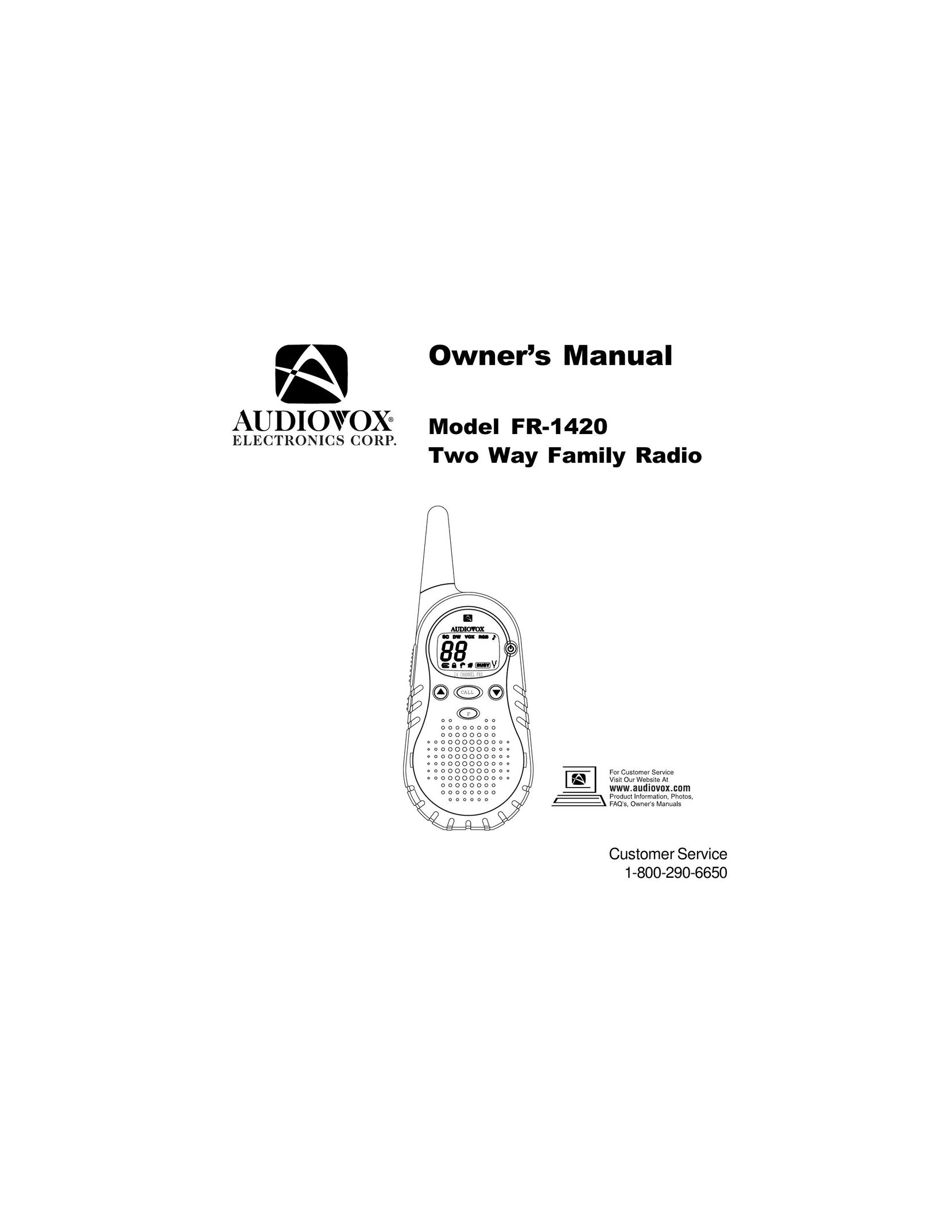 Audiovox FR1420 Two-Way Radio User Manual