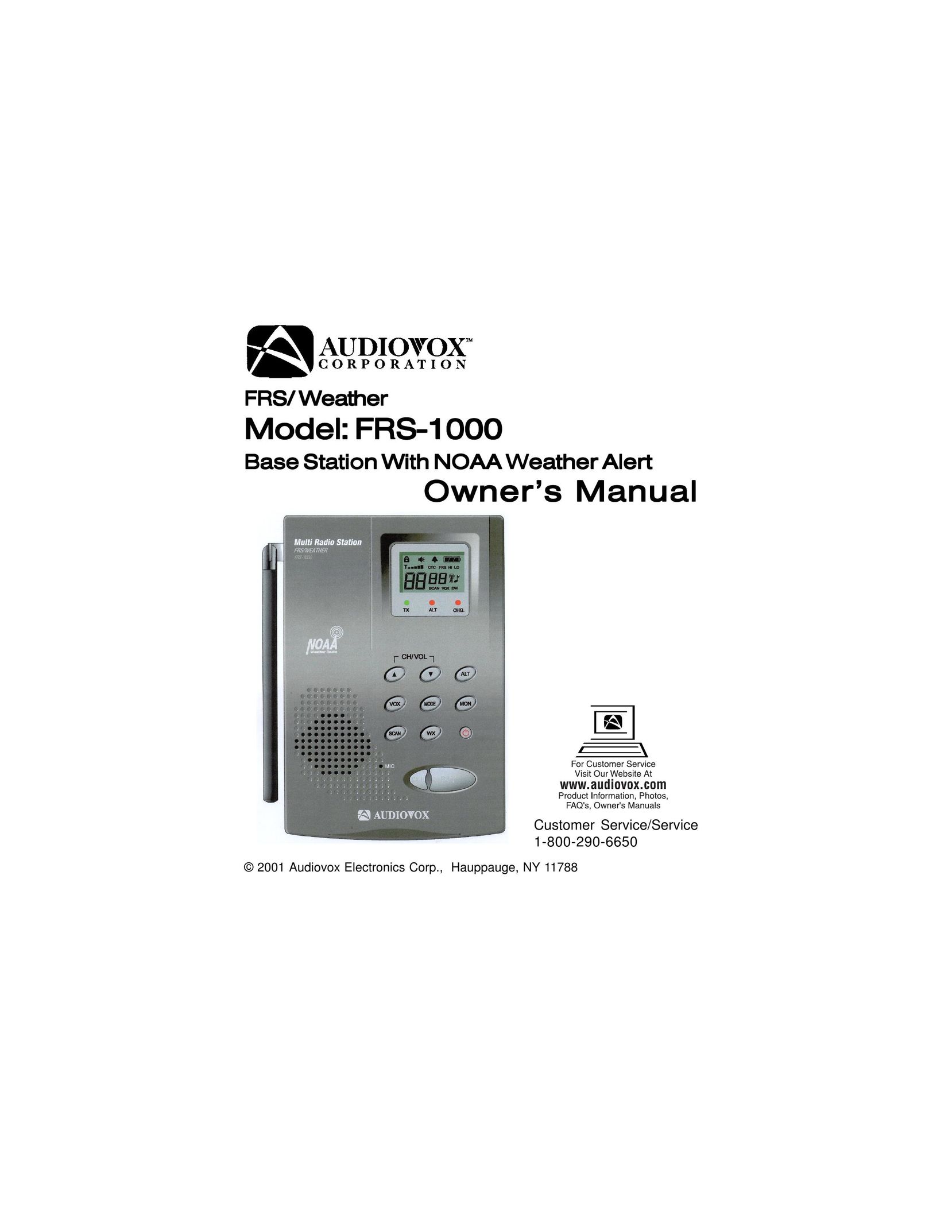 Audiovox FRS-1000F Two-Way Radio User Manual