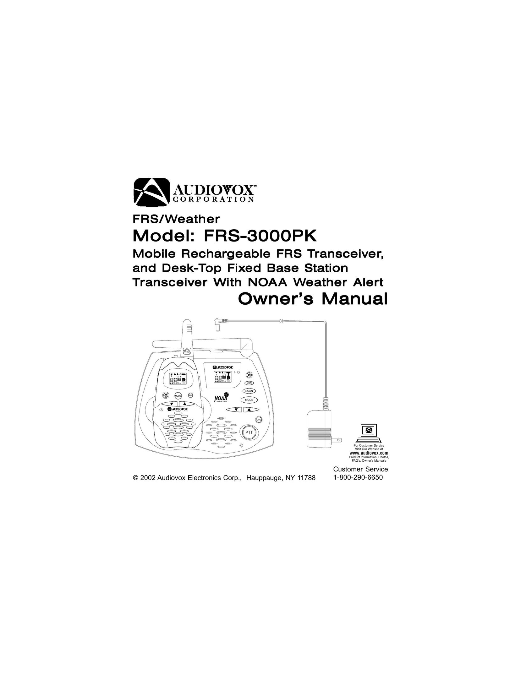 Audiovox FRS-3000PK Two-Way Radio User Manual
