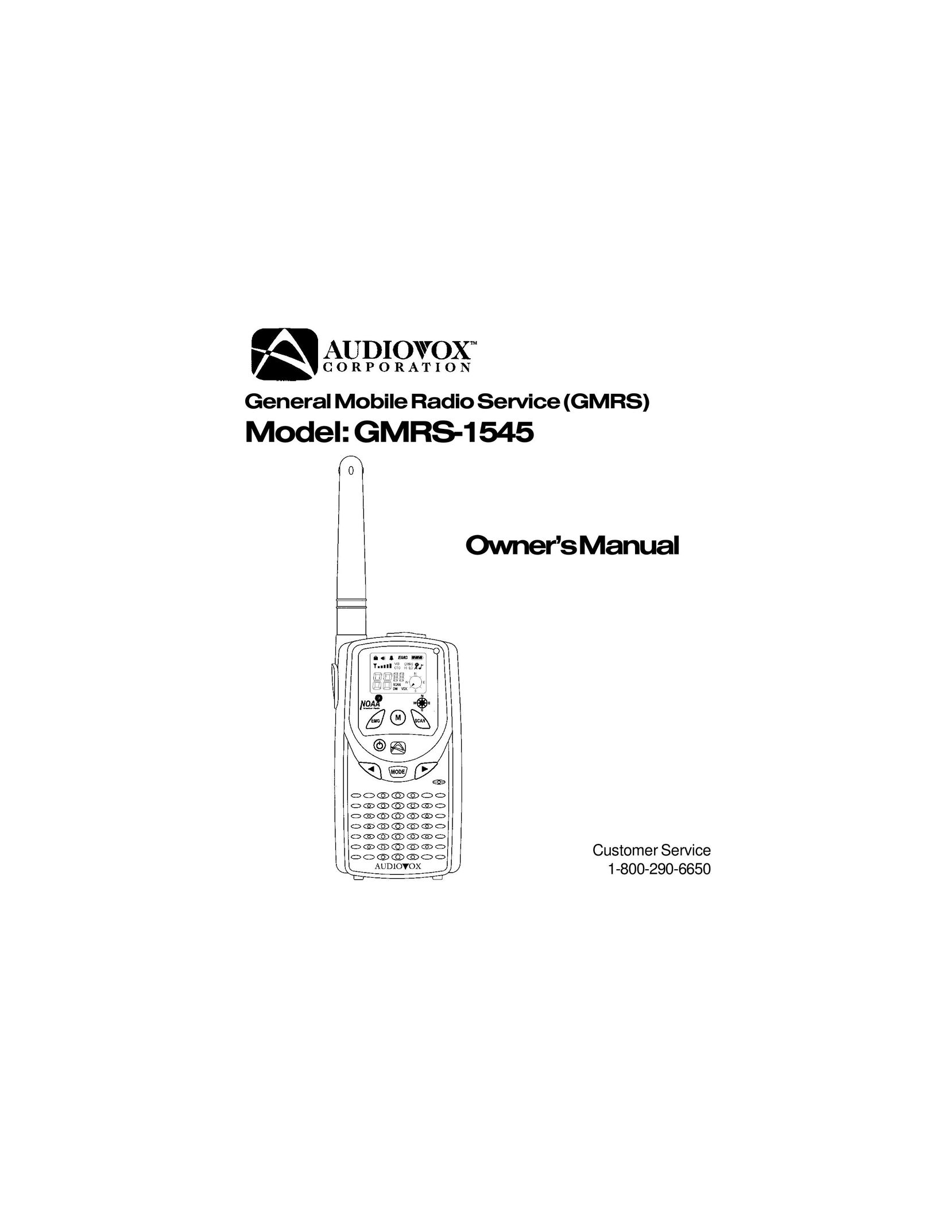 Audiovox GMRS-1545 Two-Way Radio User Manual
