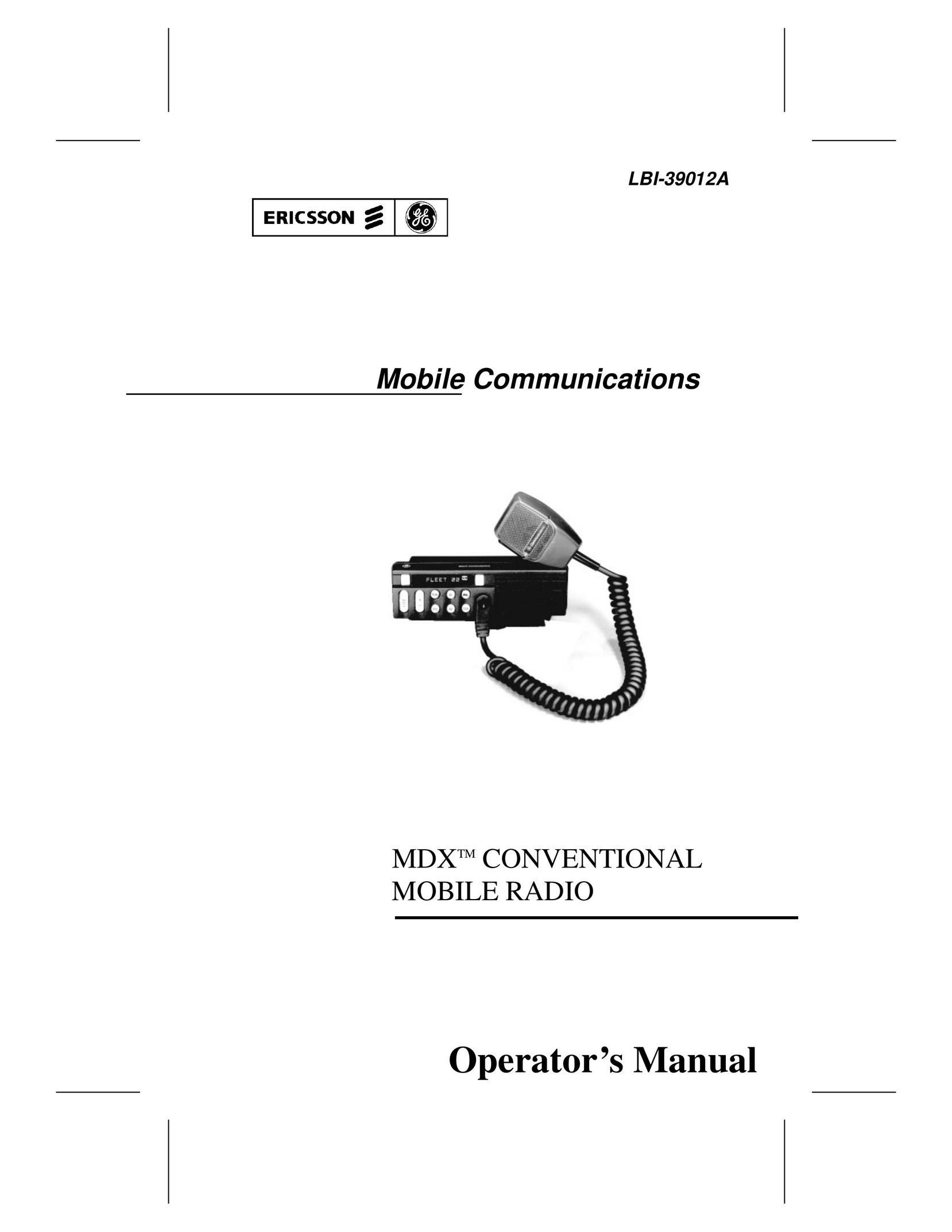 Ericsson LBI-39012A Two-Way Radio User Manual