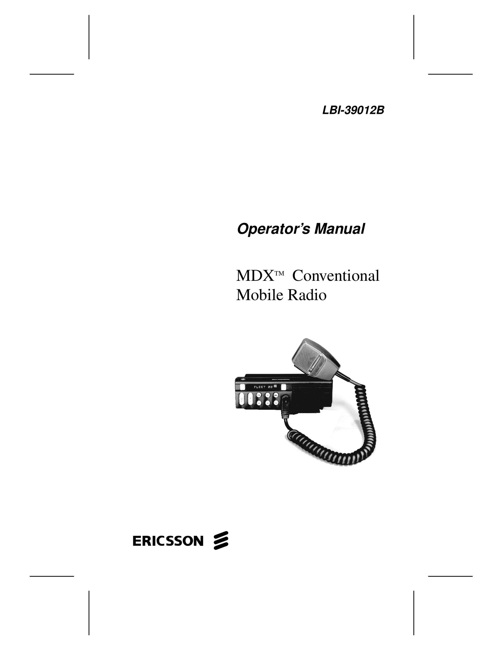 Ericsson LBI-39012B Two-Way Radio User Manual