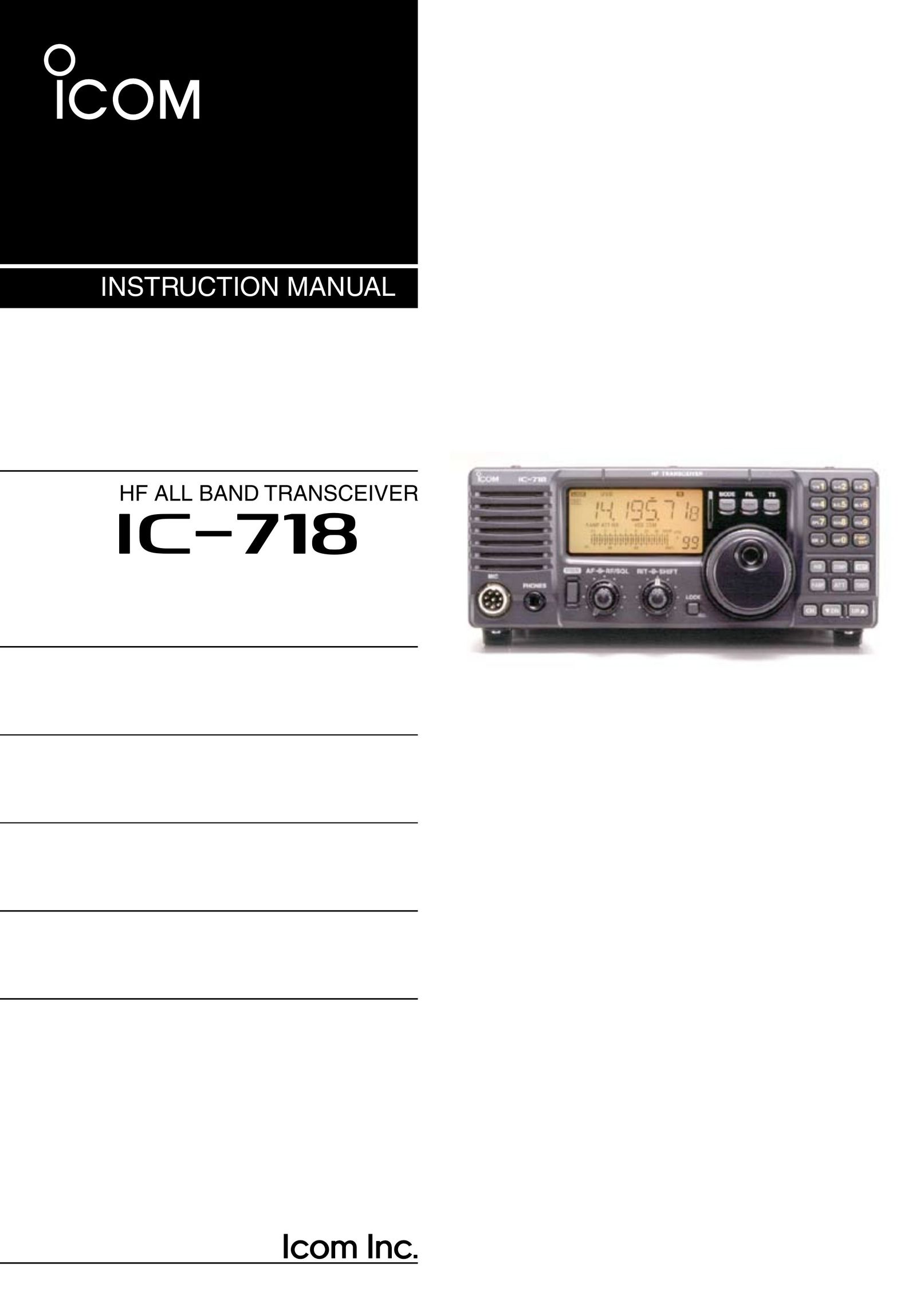Icom IC-718 Two-Way Radio User Manual