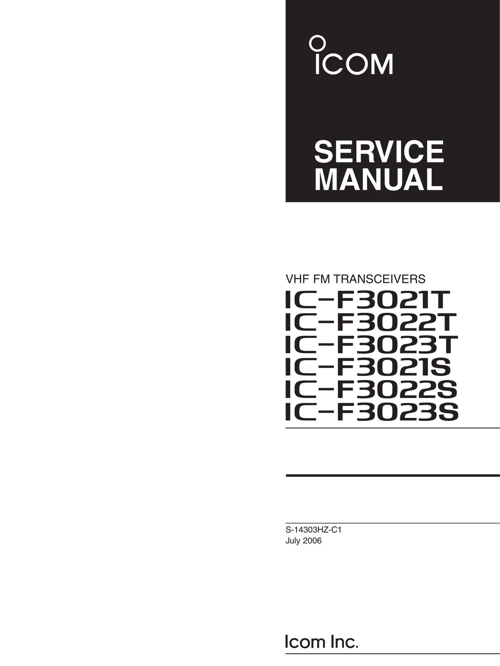 Icom IC-F3021T Two-Way Radio User Manual