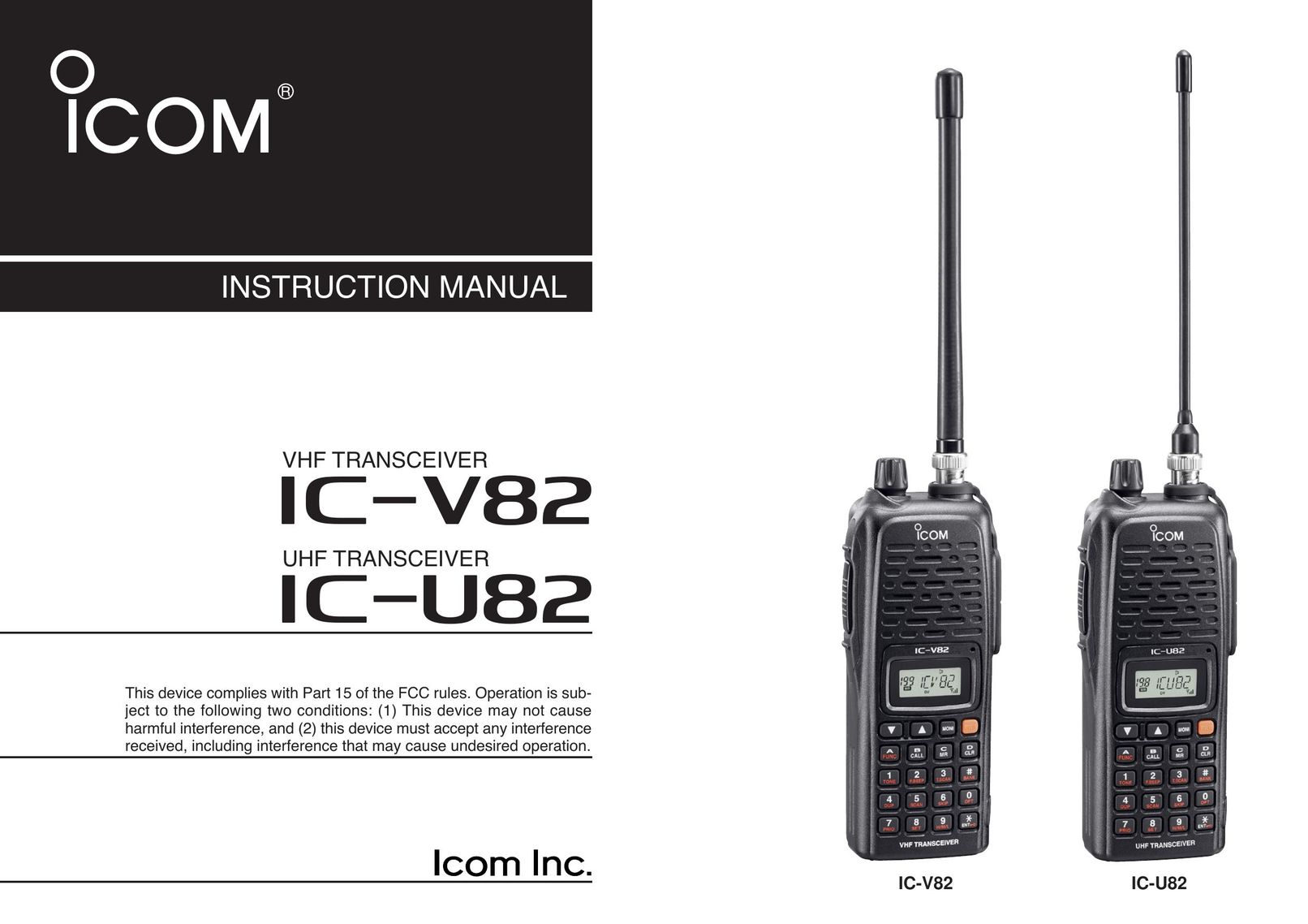 Icom IC-U82 Two-Way Radio User Manual