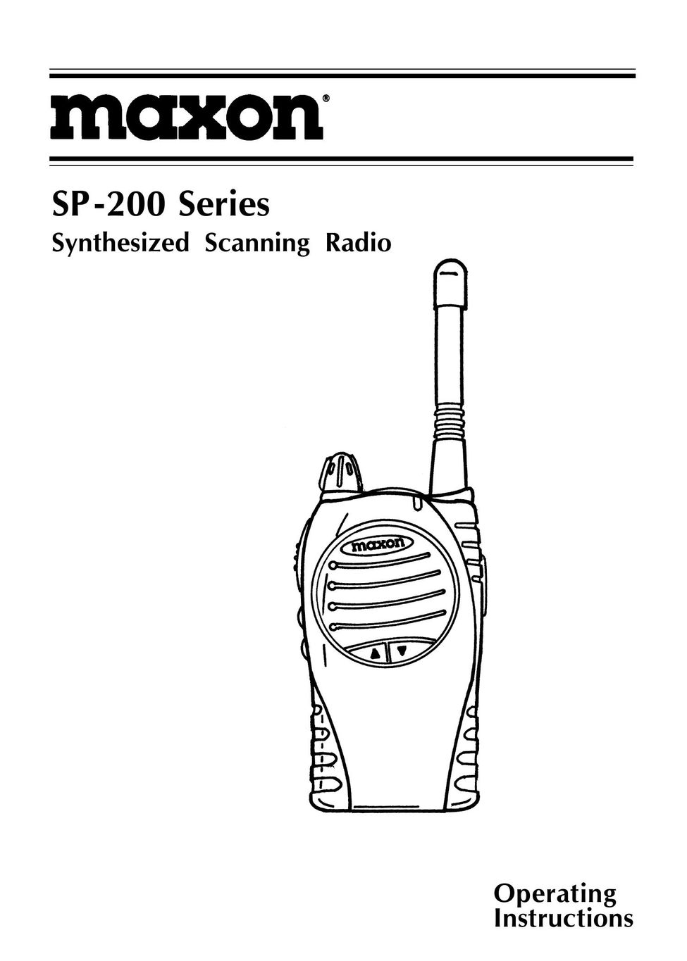 Maxon Telecom Synthesized Scanning Radio Two-Way Radio User Manual