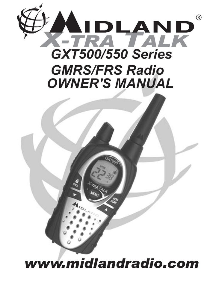Midland Radio GXT550 Series Two-Way Radio User Manual