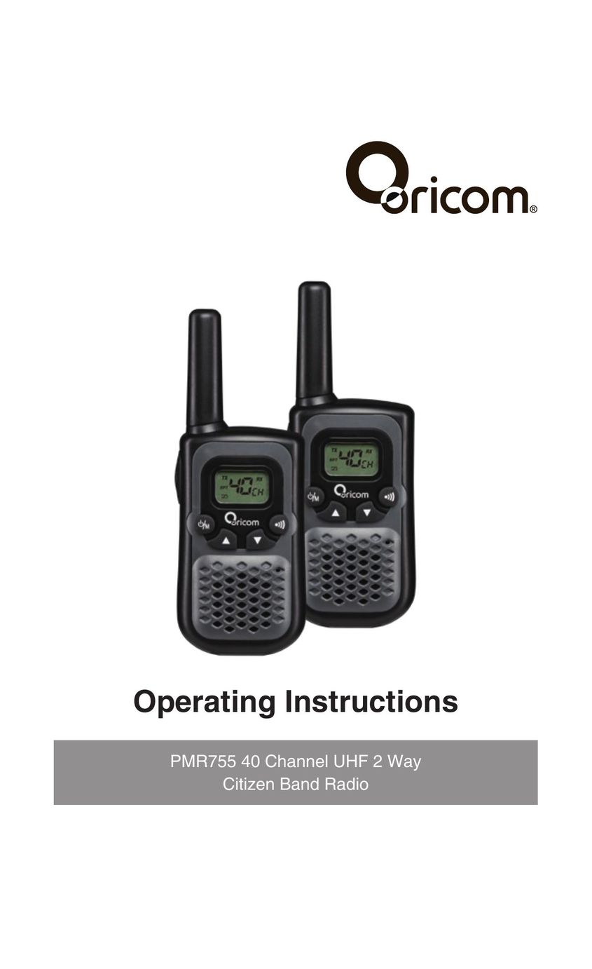 Oricom PMR755 Two-Way Radio User Manual