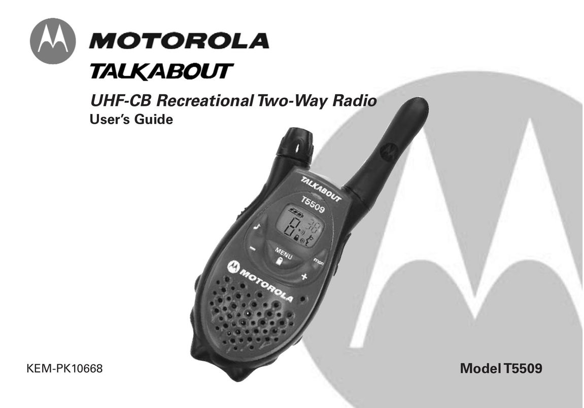 Oricom T5509 Two-Way Radio User Manual