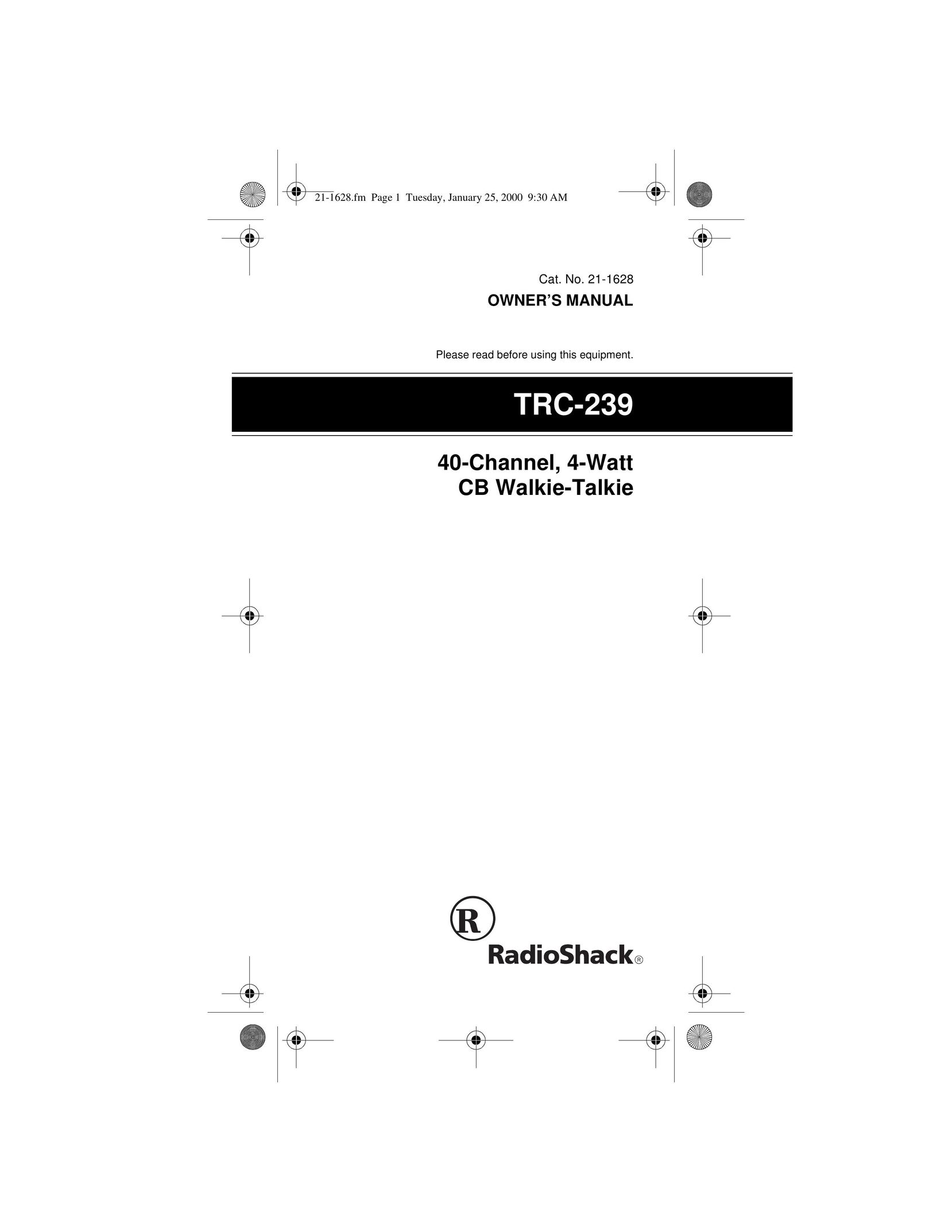 Radio Shack TRC-239 Two-Way Radio User Manual