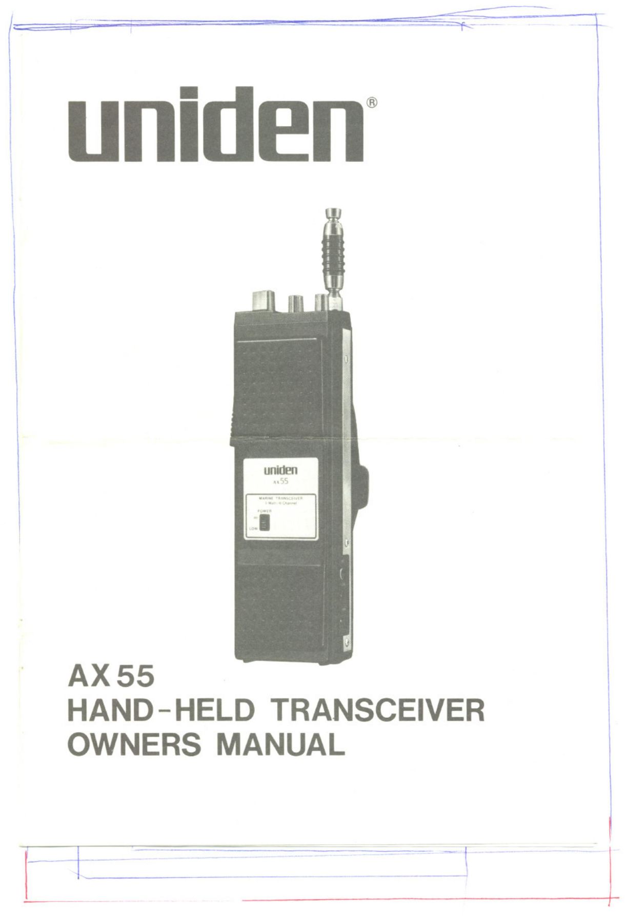 Uniden AX55 Two-Way Radio User Manual
