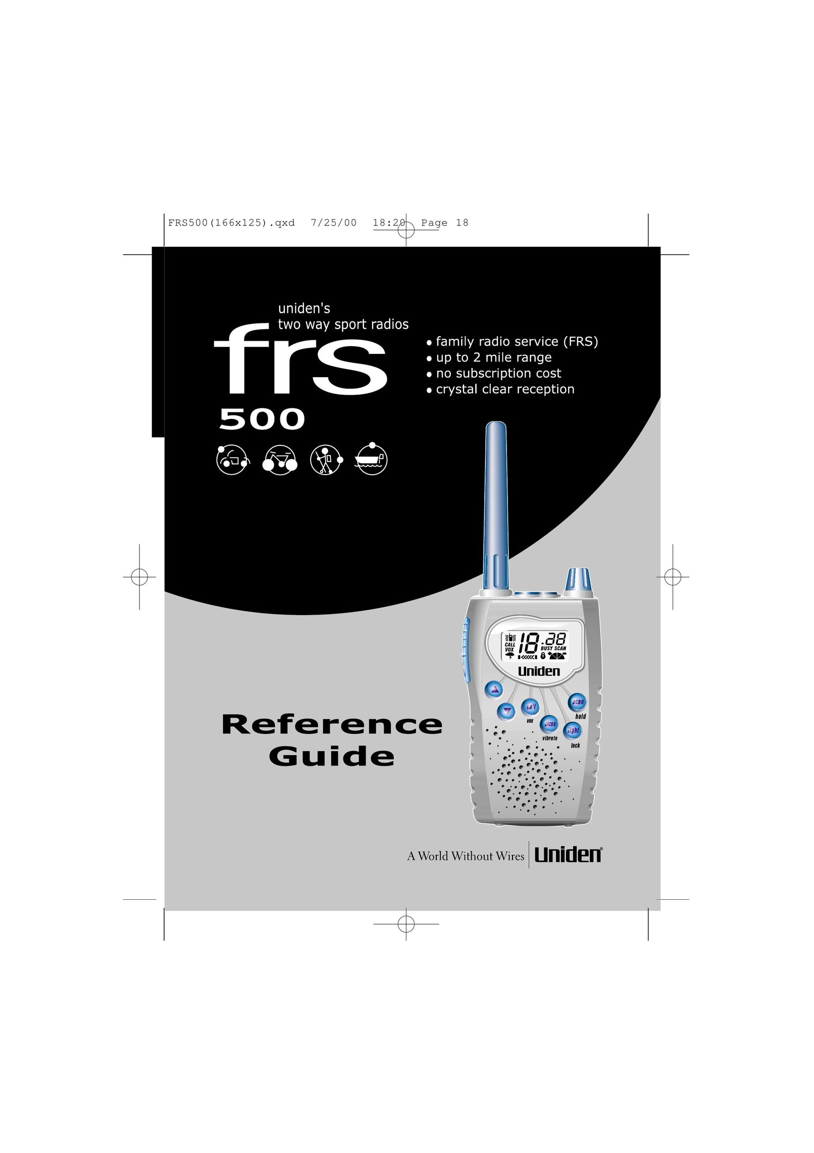 Uniden FRS500 Two-Way Radio User Manual