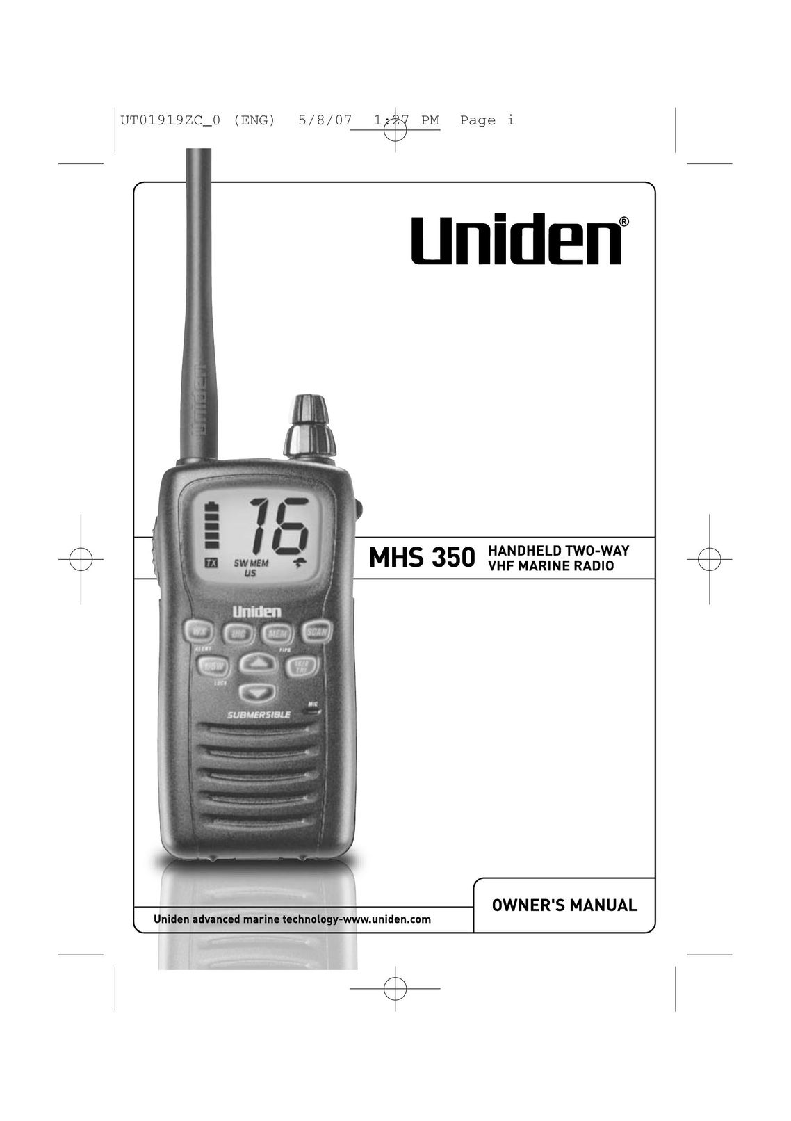 Uniden MHS350 Two-Way Radio User Manual
