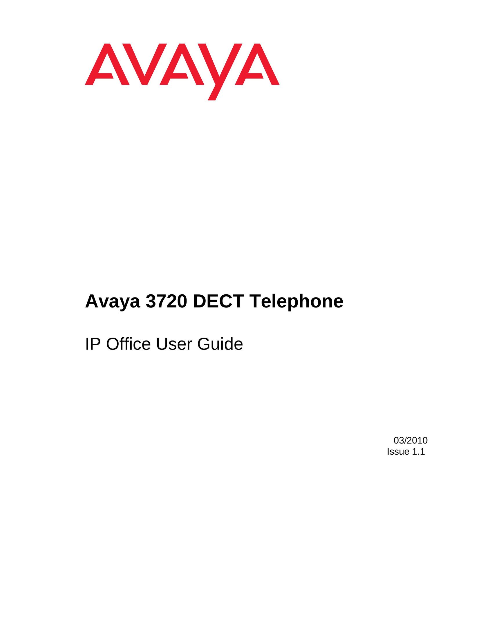 Avaya 3720 Wireless Office Headset User Manual