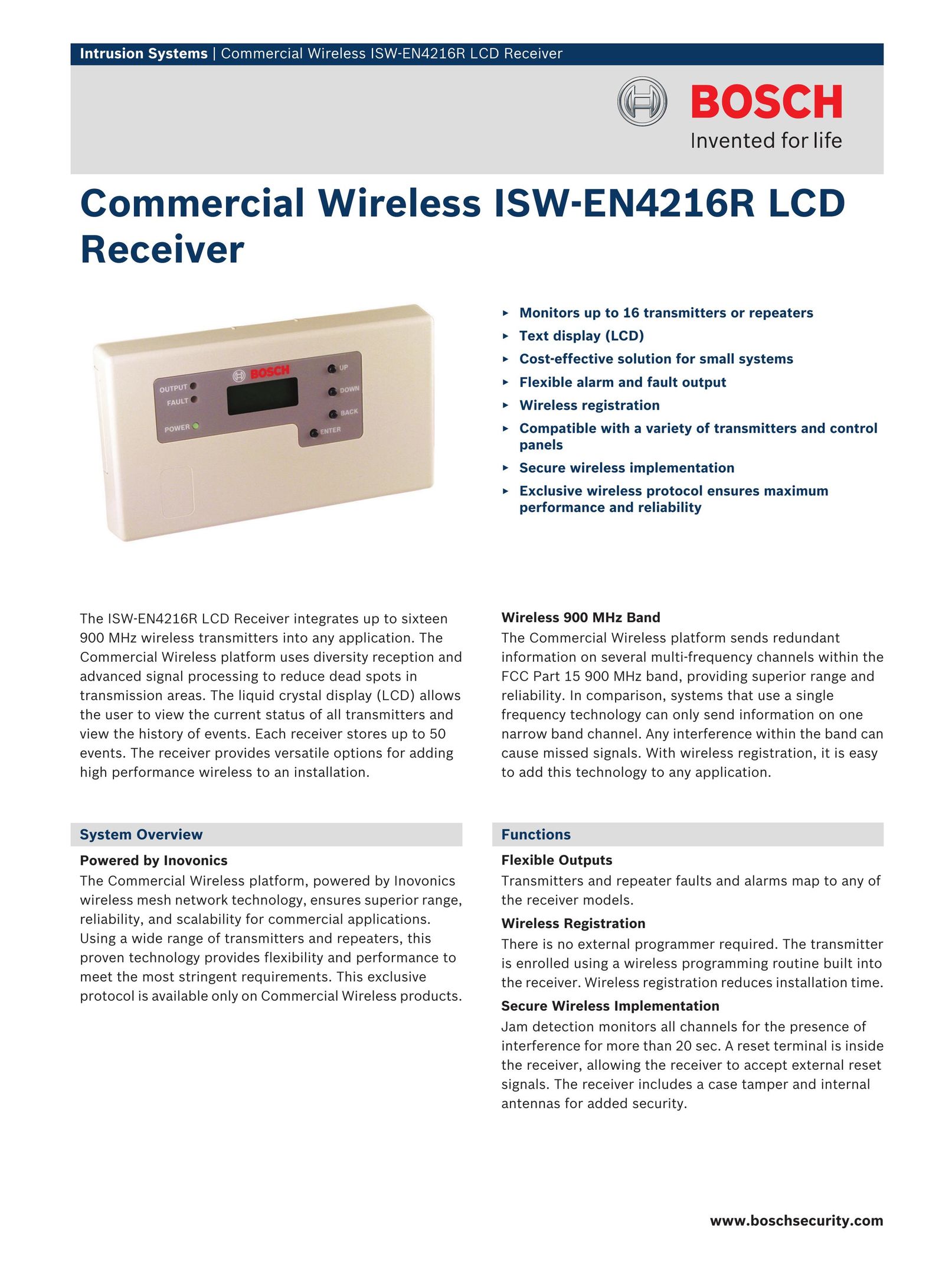 Bosch Appliances ISW-EN4216R Wireless Office Headset User Manual