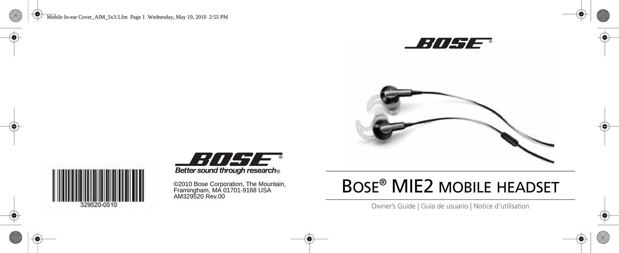 Bose MIE2 Wireless Office Headset User Manual