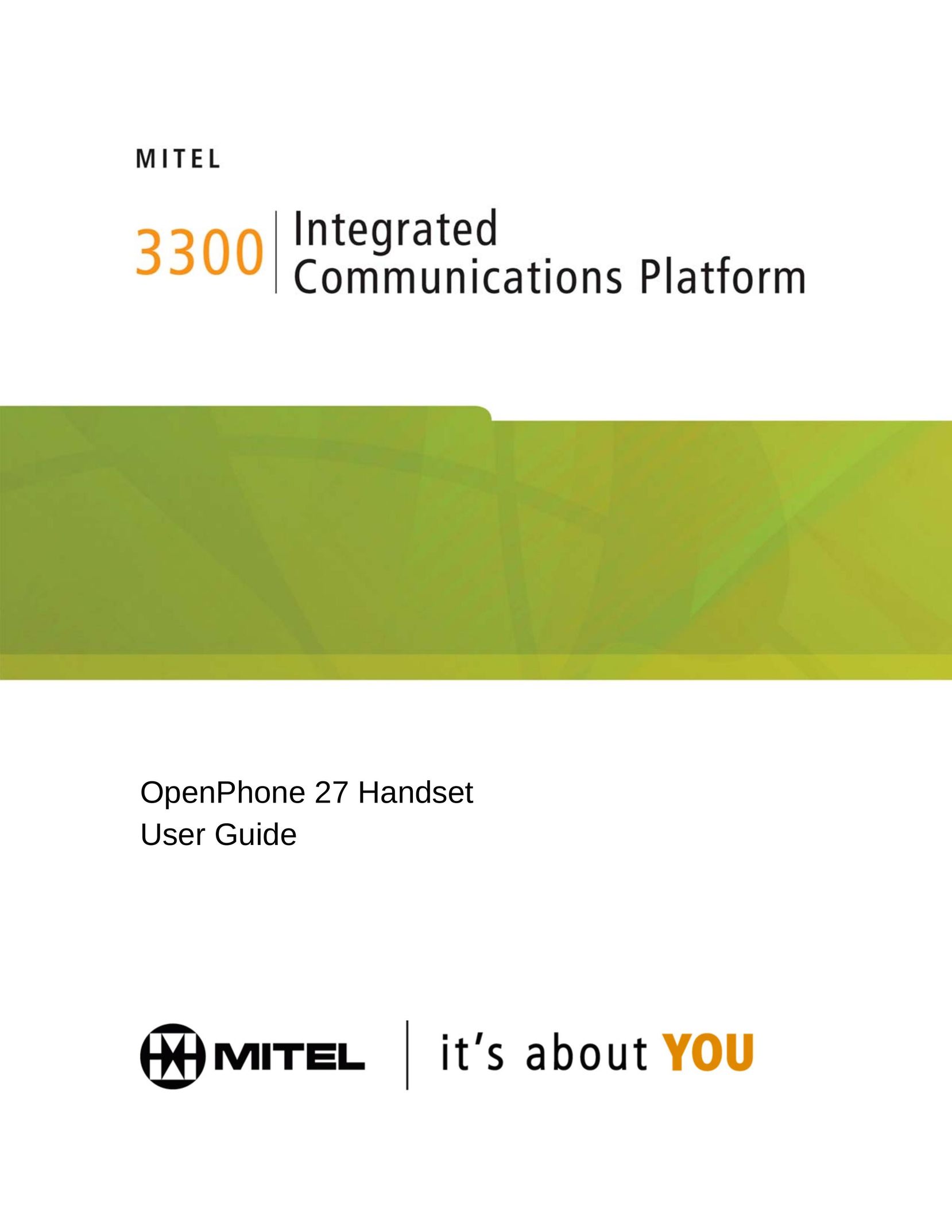 Mitel 3300 Wireless Office Headset User Manual