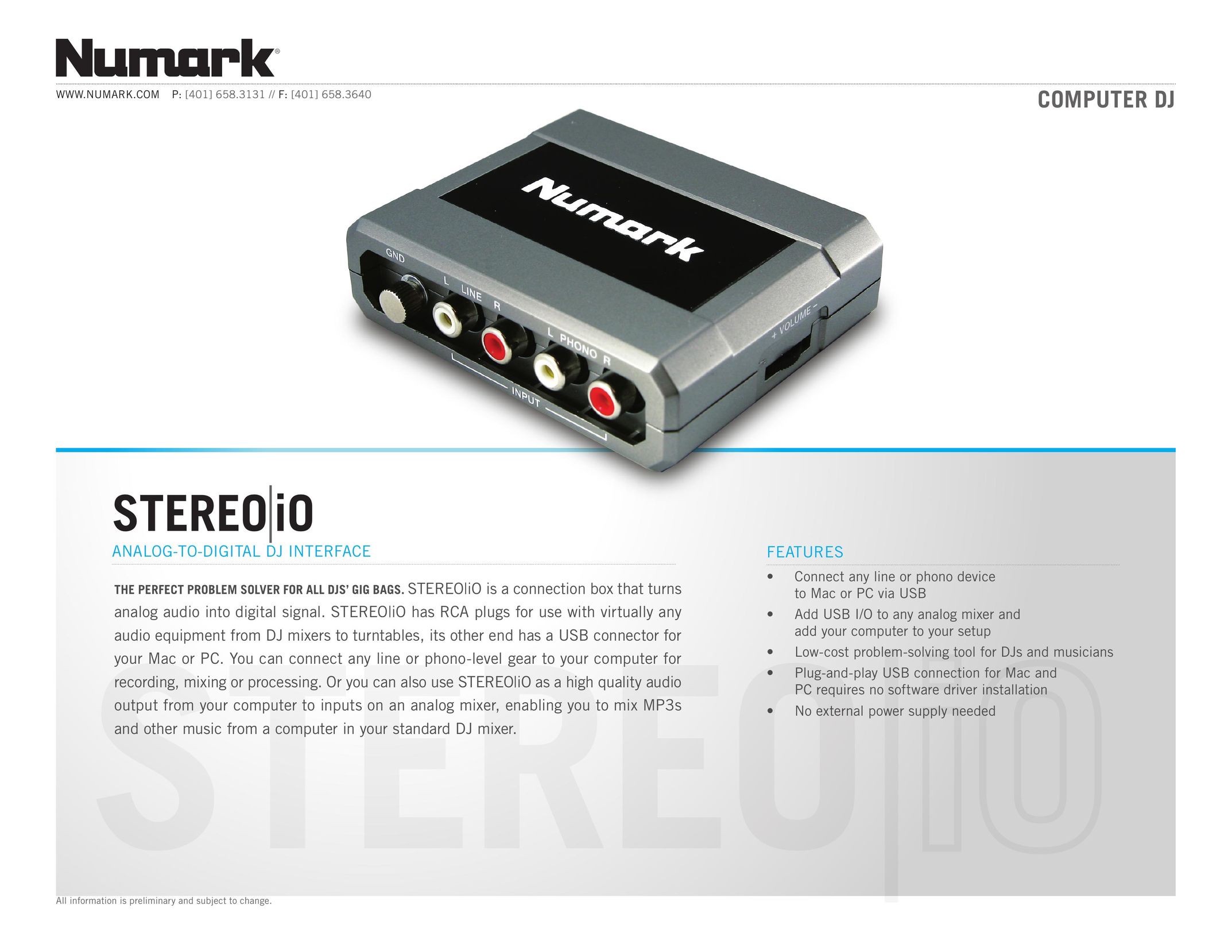 Numark Industries stereoi0 Wireless Office Headset User Manual