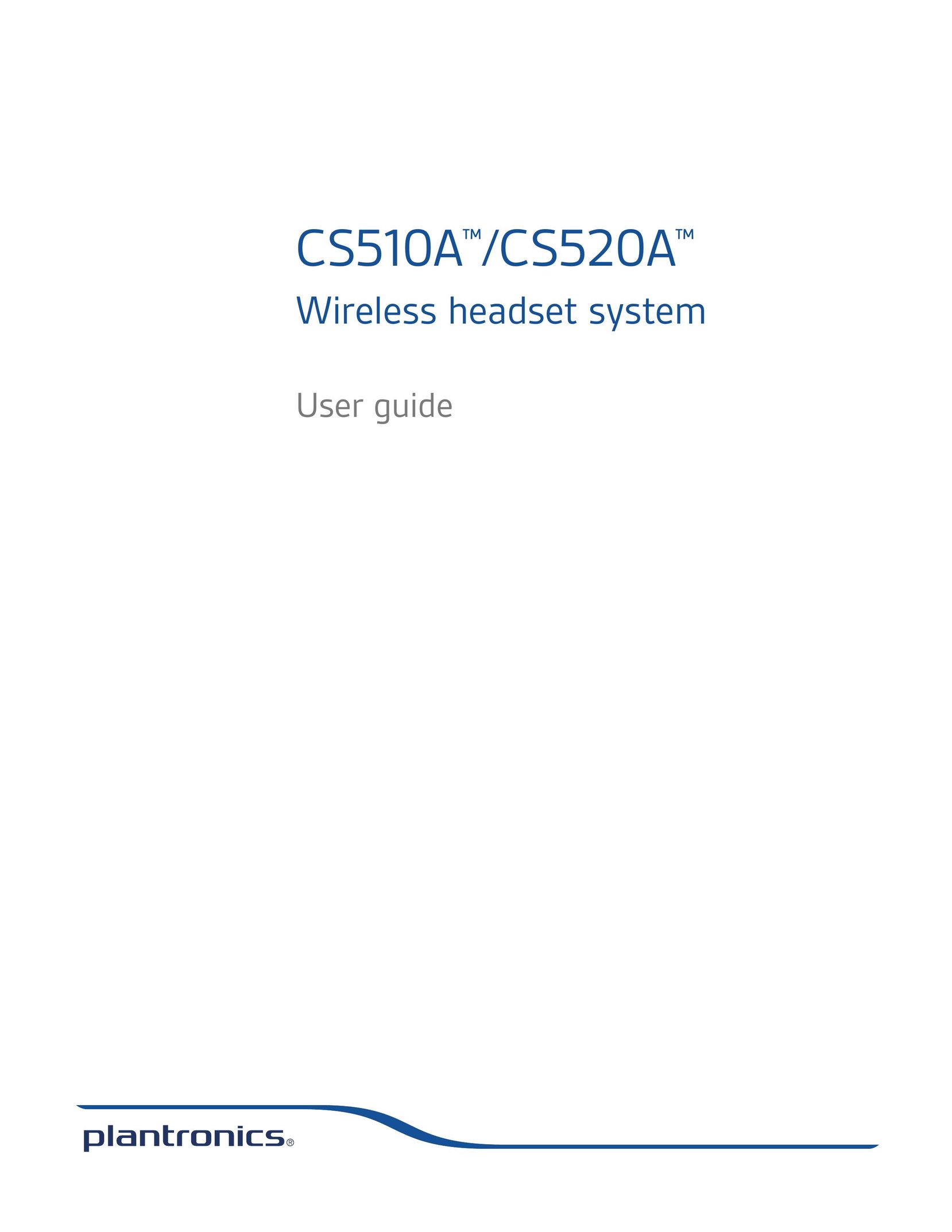 Plantronics CS510A Wireless Office Headset User Manual
