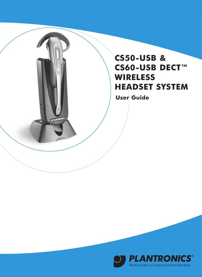 Plantronics CS60-USB DECT Wireless Office Headset User Manual
