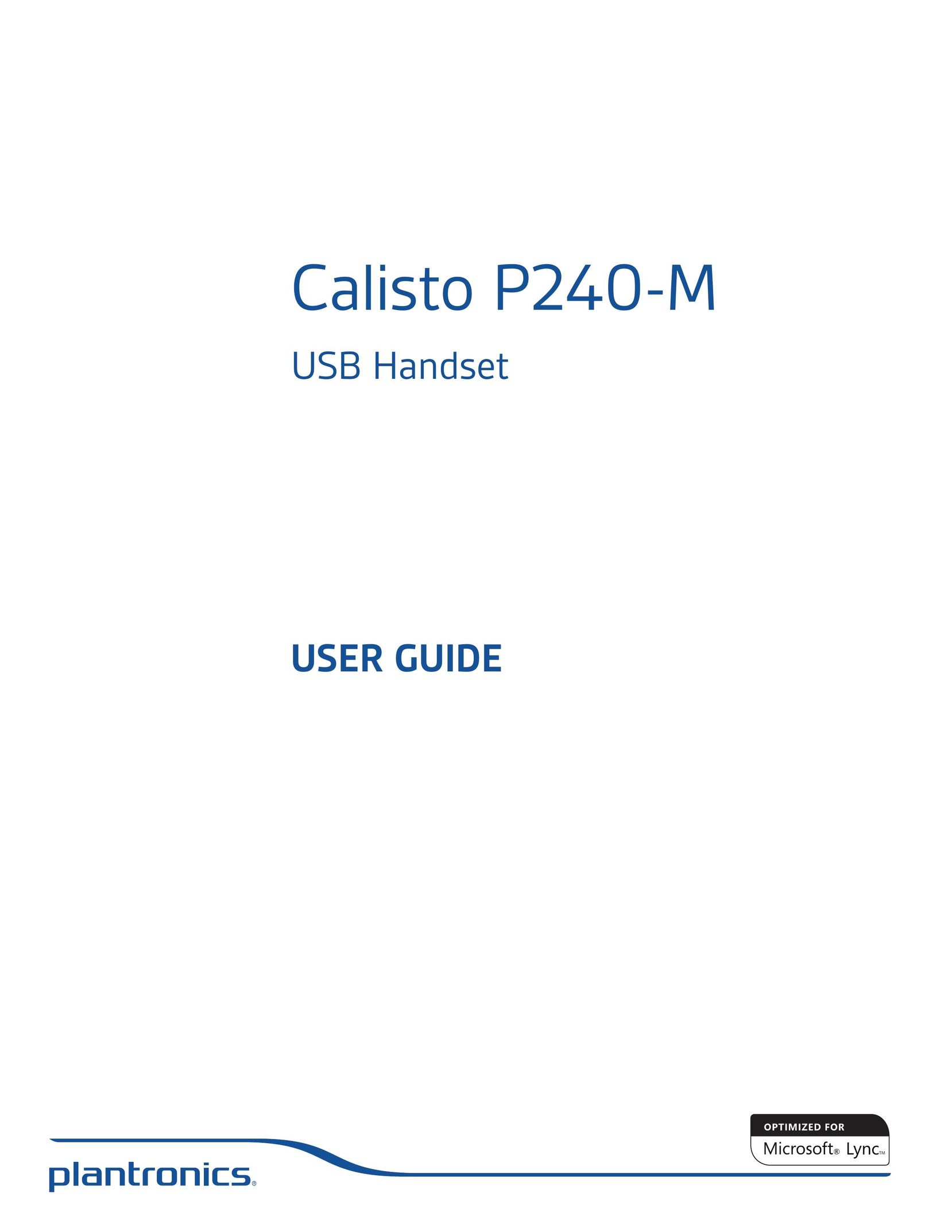 Plantronics P240-M Wireless Office Headset User Manual