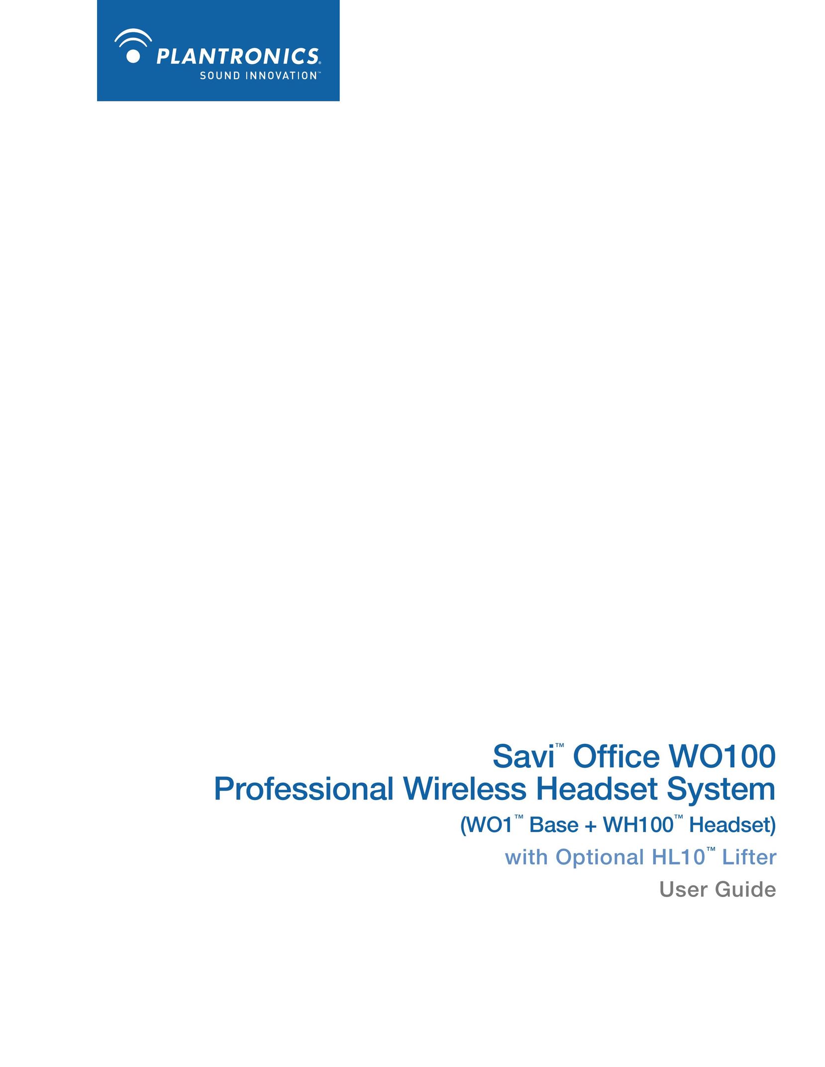 Plantronics WO100 Wireless Office Headset User Manual