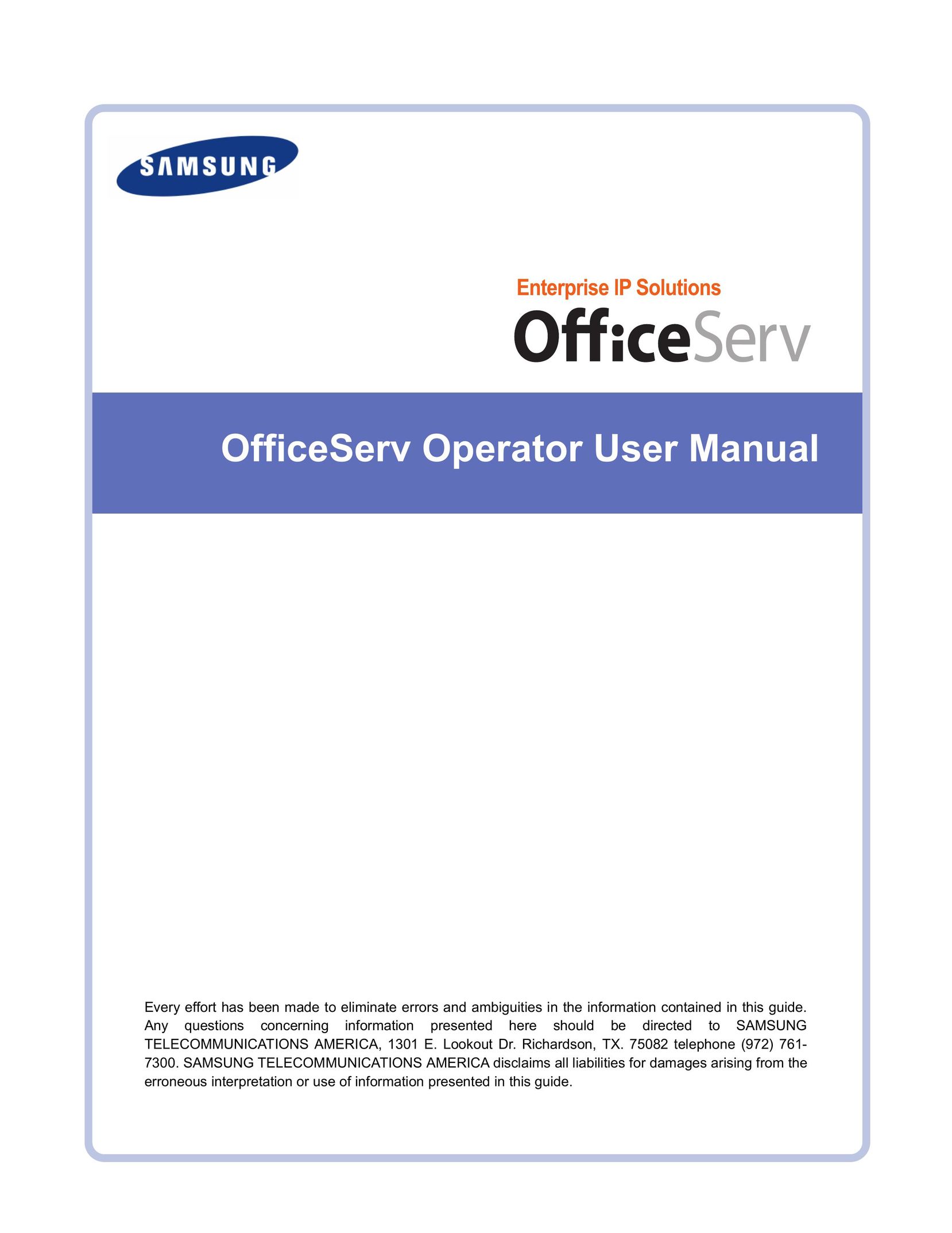 Samsung OfficeServ Wireless Office Headset User Manual