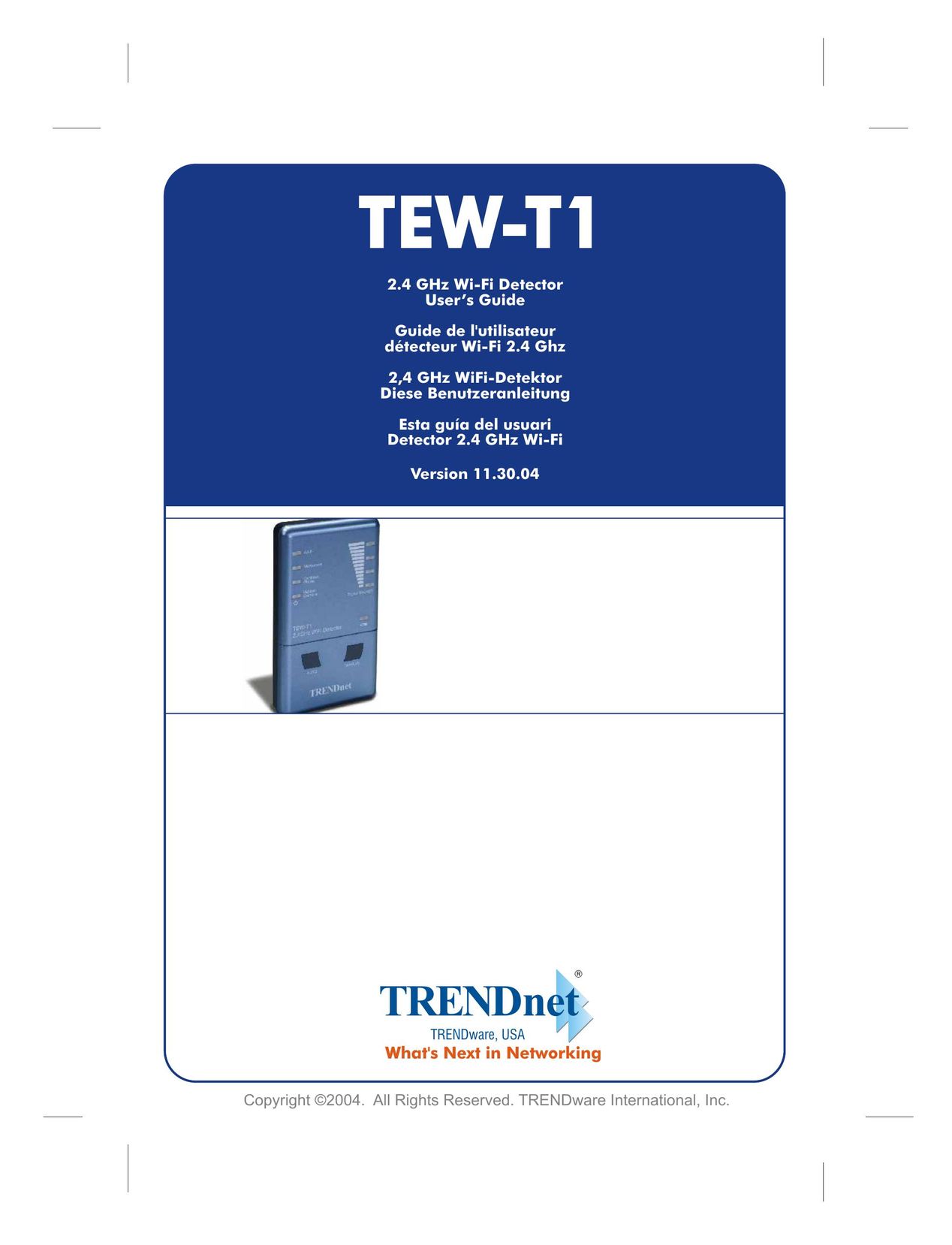 TRENDnet 2.4 GHz Wifi Detector Wireless Office Headset User Manual