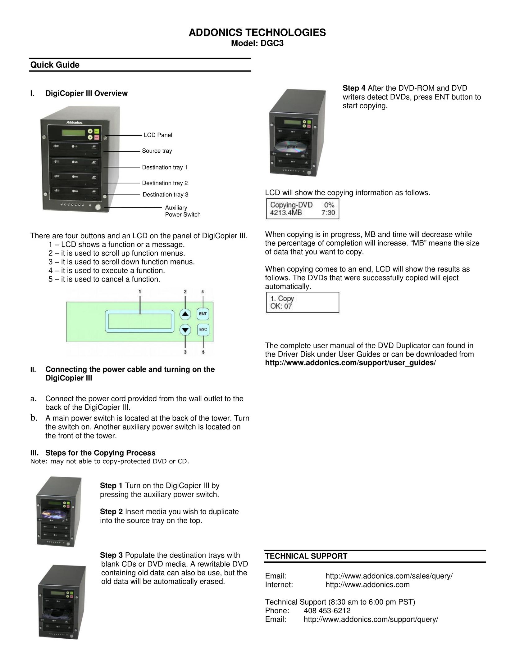 Addonics Technologies DGC3 All in One Printer User Manual