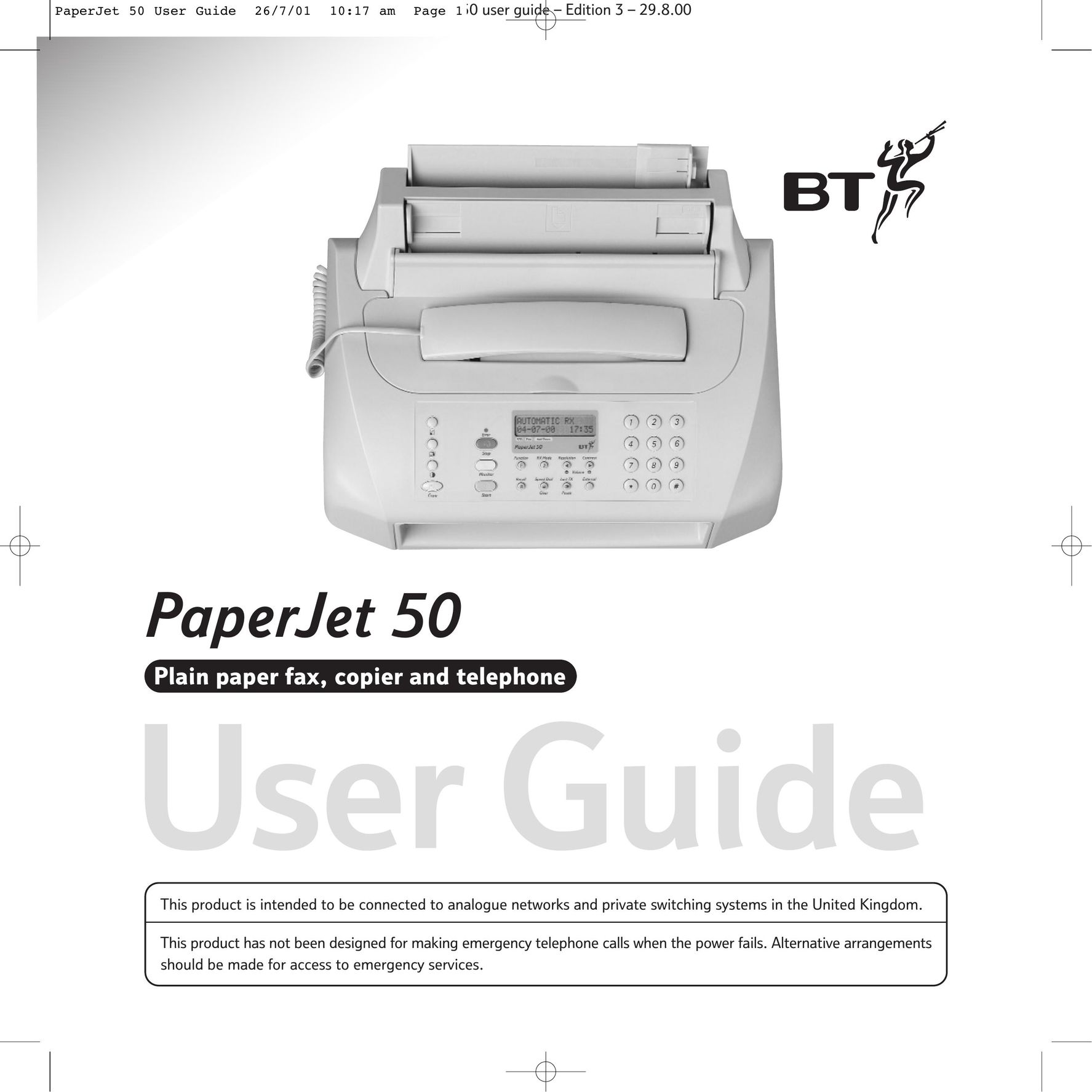 BT 50 All in One Printer User Manual