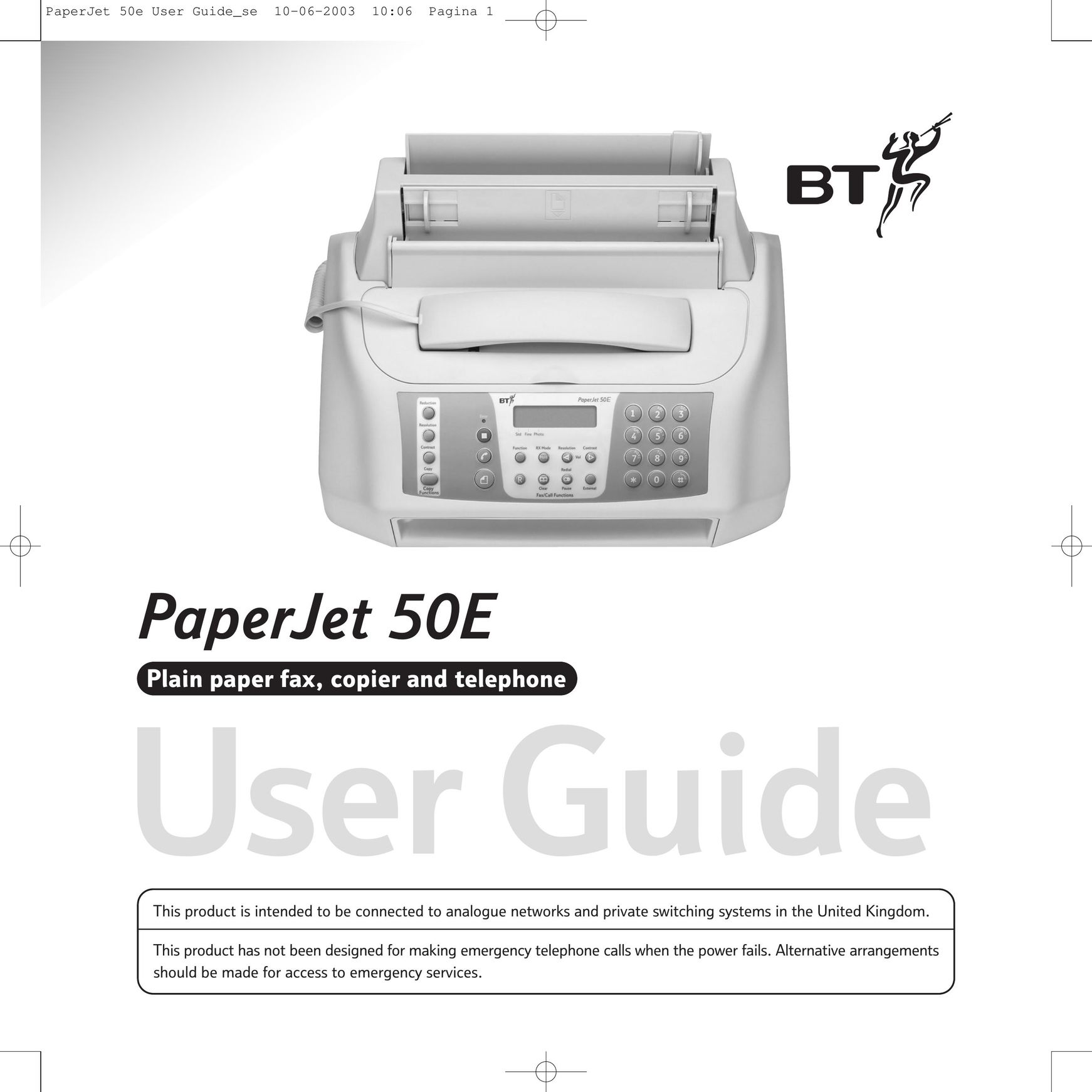 BT 50e All in One Printer User Manual