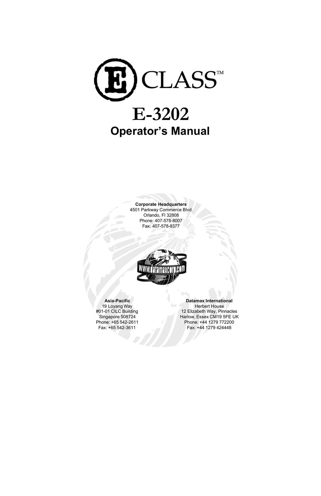 Datamax E-3202 All in One Printer User Manual