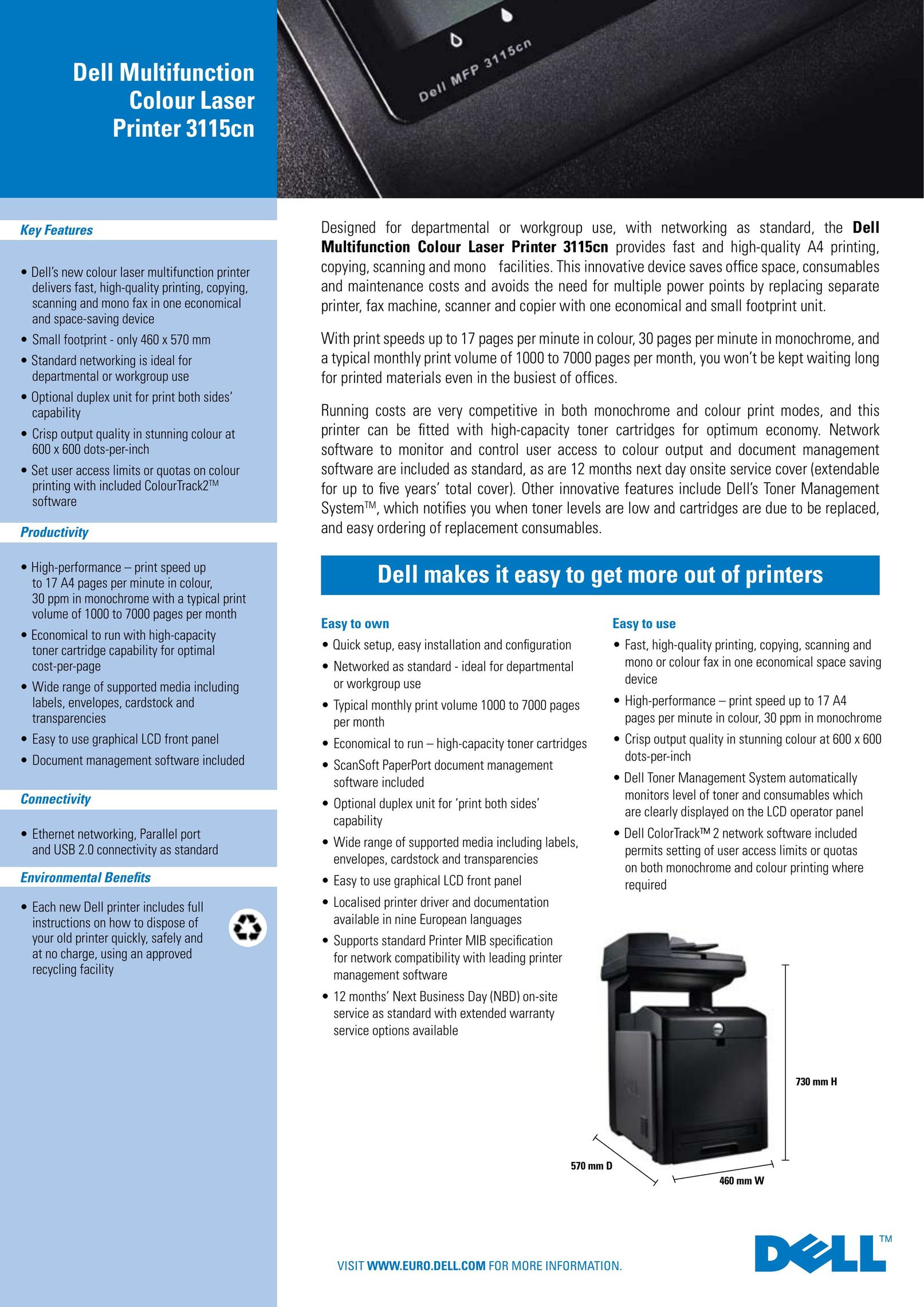Dell 3115cn All in One Printer User Manual