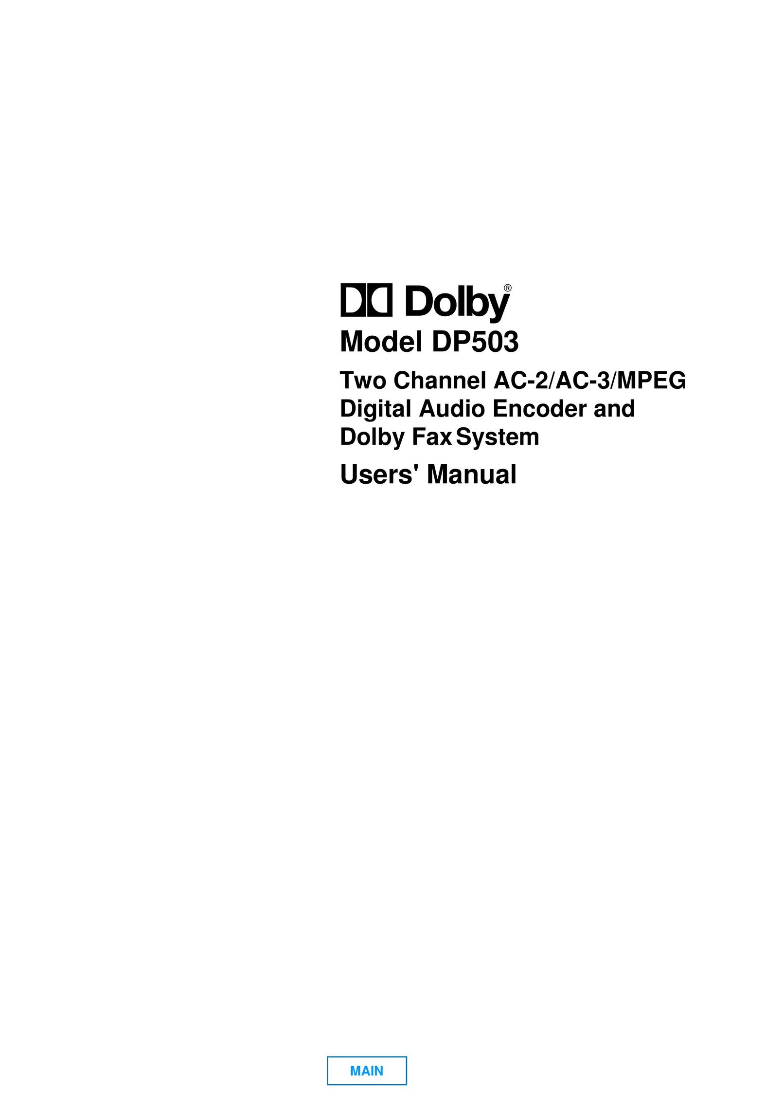 Dolby Laboratories DP503 All in One Printer User Manual
