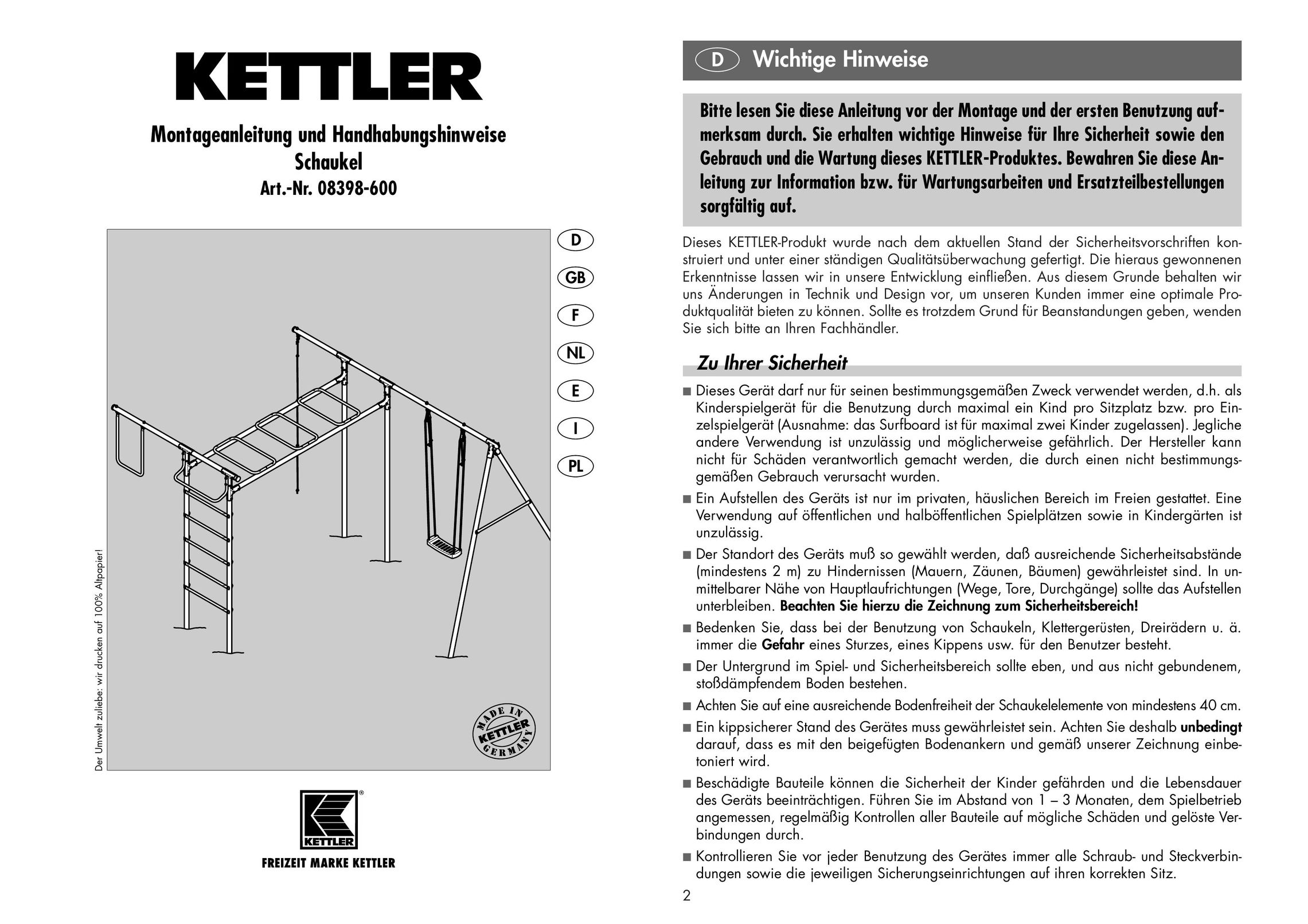 Kettler 08398-600 All in One Printer User Manual