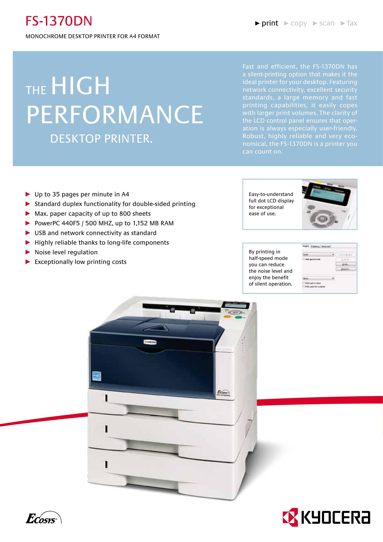 Kyocera FS-1370DN All in One Printer User Manual