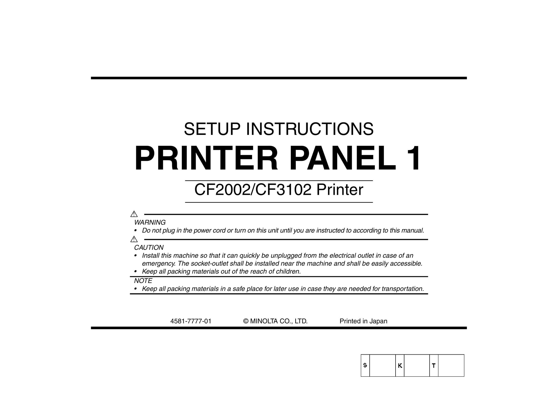 Minolta CF3102 All in One Printer User Manual