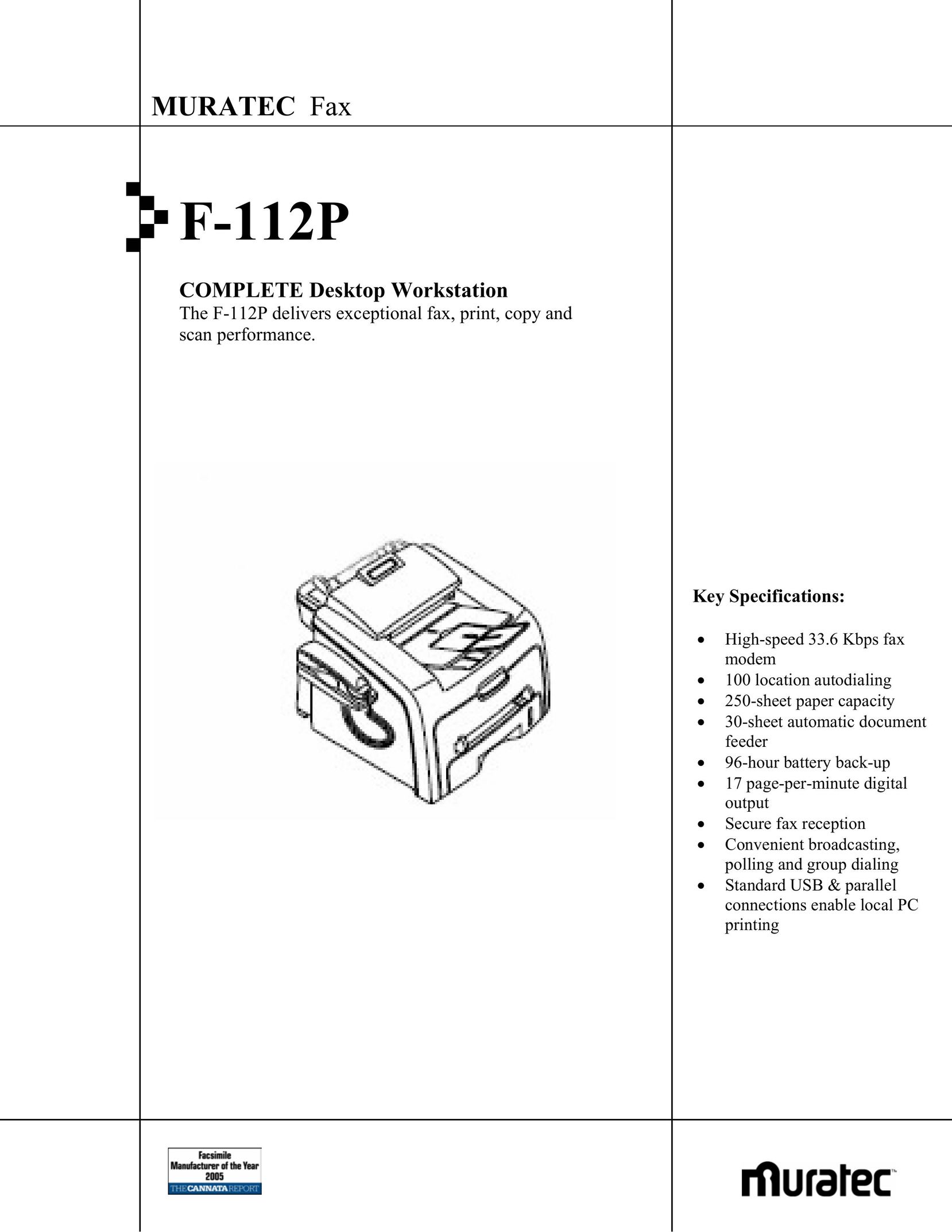 Muratec F-112P All in One Printer User Manual