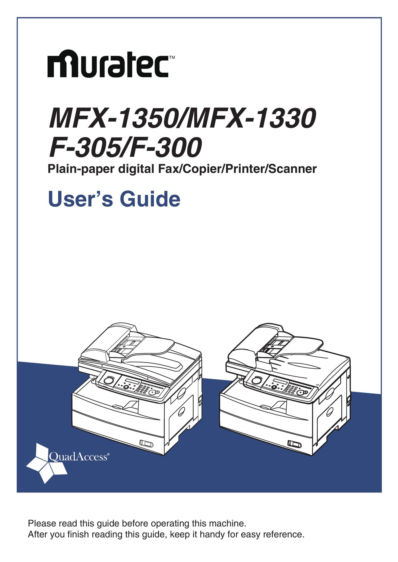 Muratec MFX-1350 All in One Printer User Manual