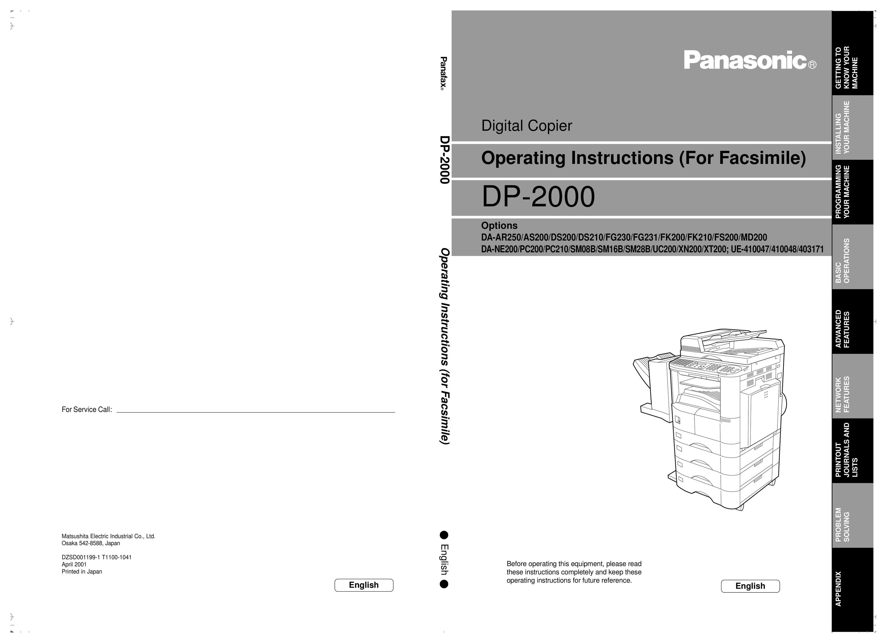 Panasonic DA-AR250 All in One Printer User Manual