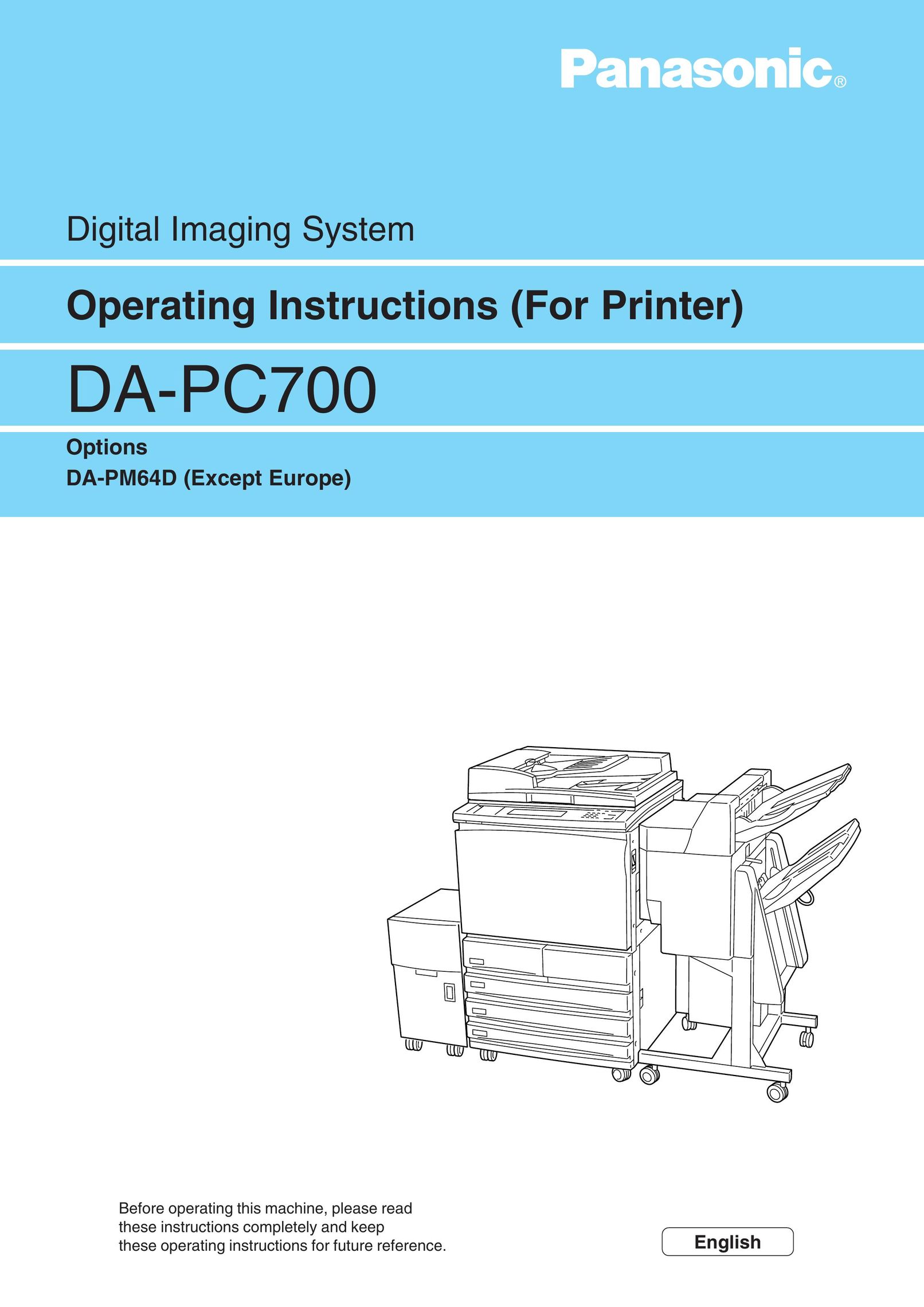 Panasonic DA-PC700 All in One Printer User Manual