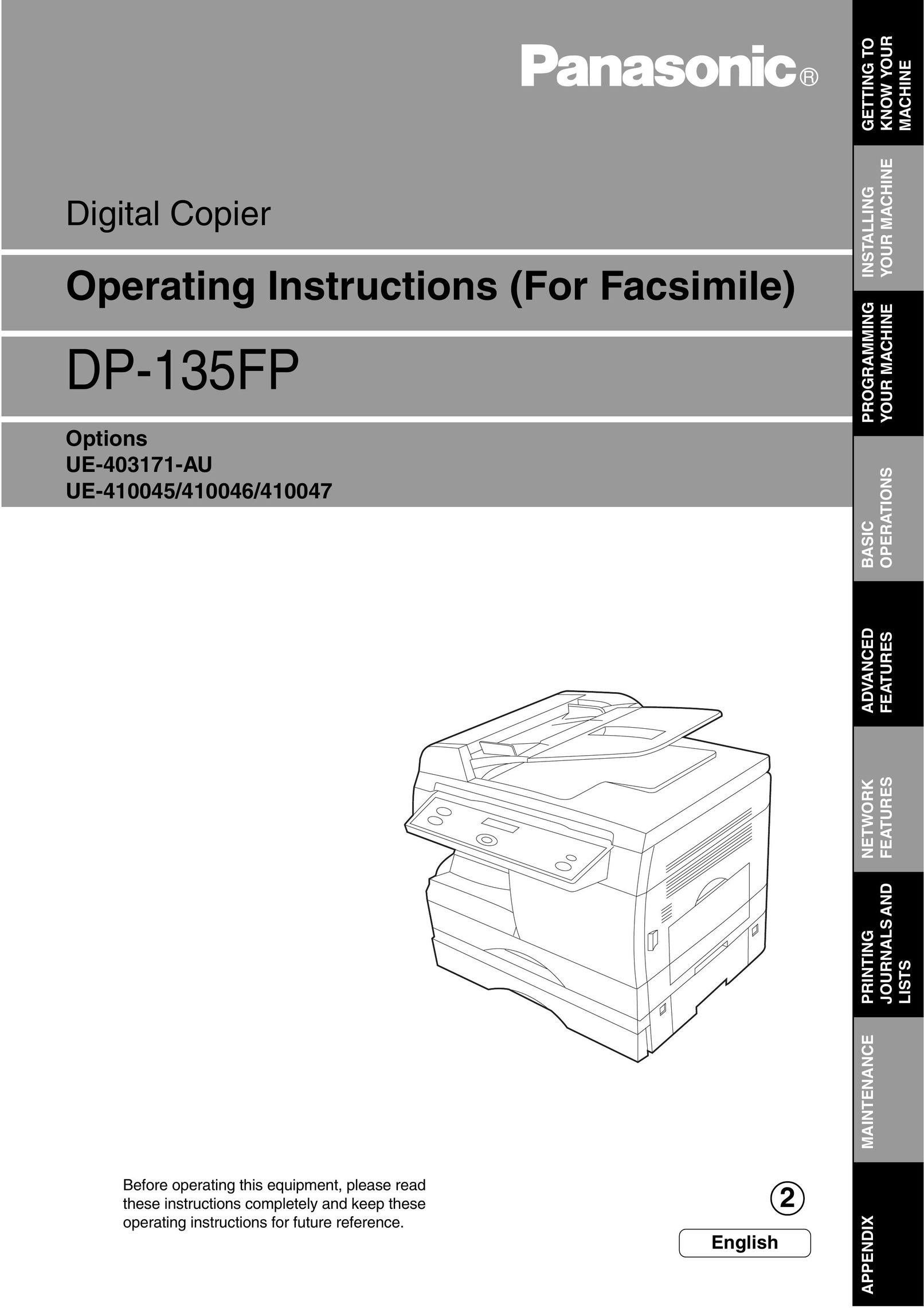Panasonic DP-135FP All in One Printer User Manual