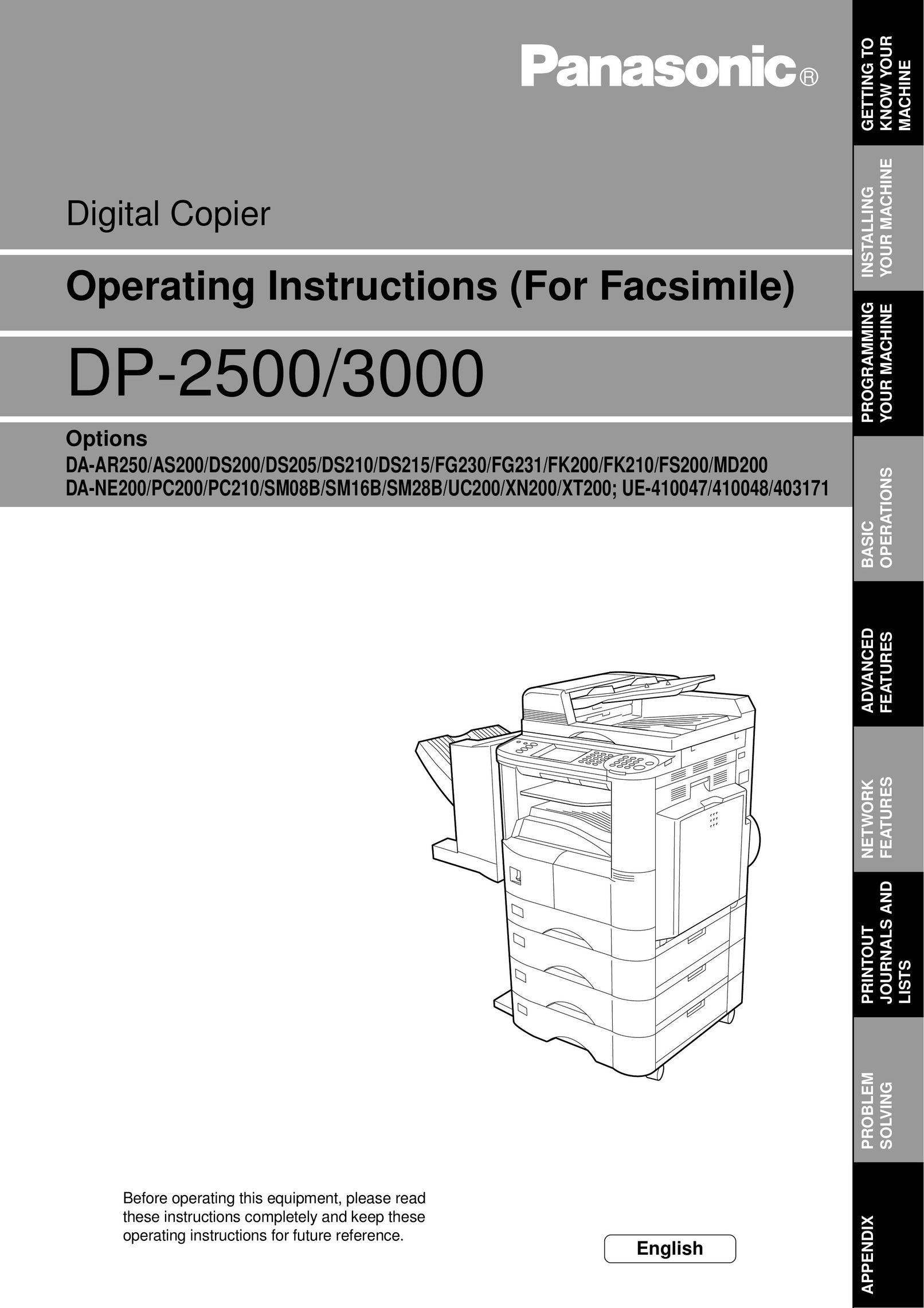 Panasonic DP-2500 All in One Printer User Manual