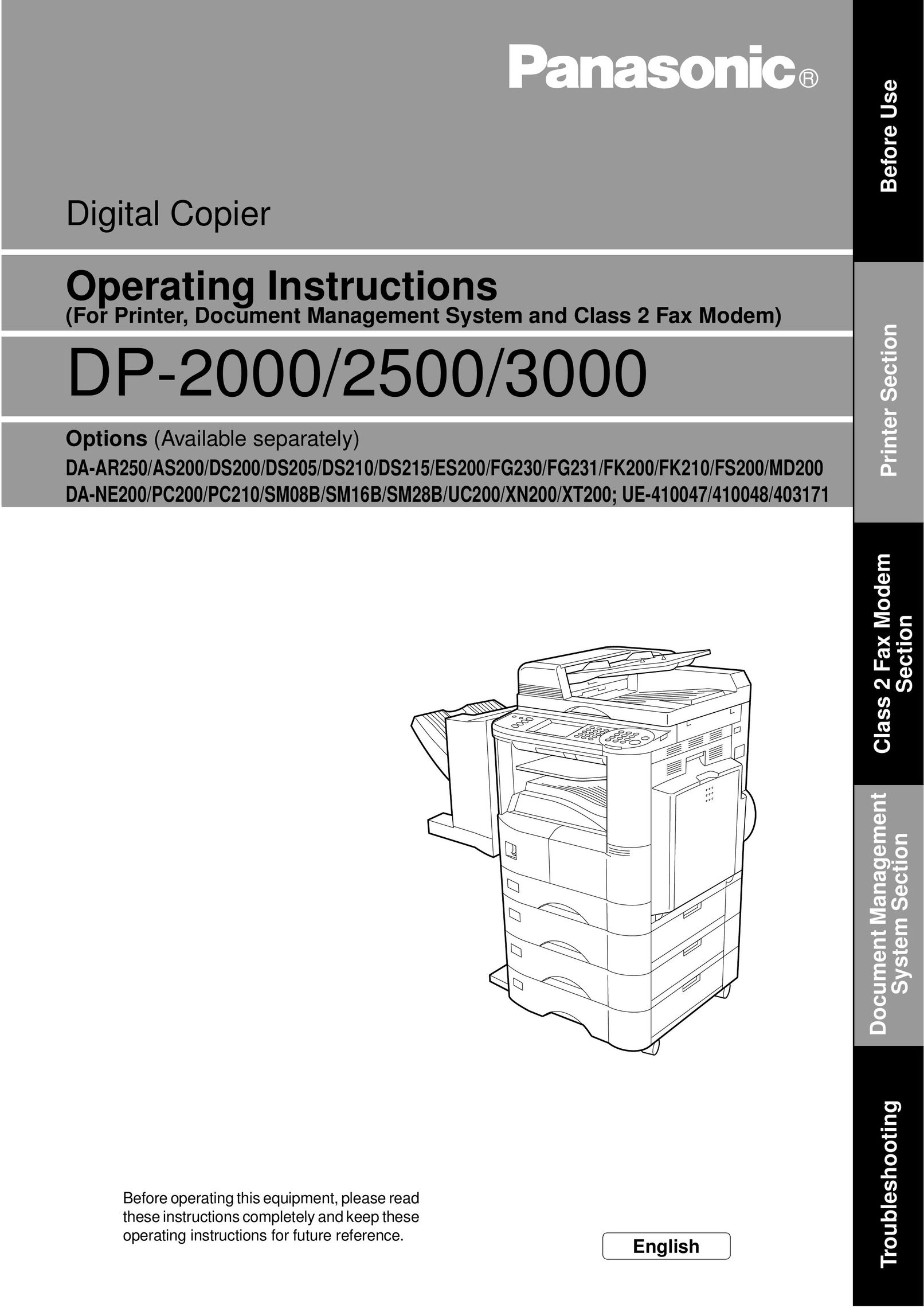 Panasonic DP-3000 All in One Printer User Manual