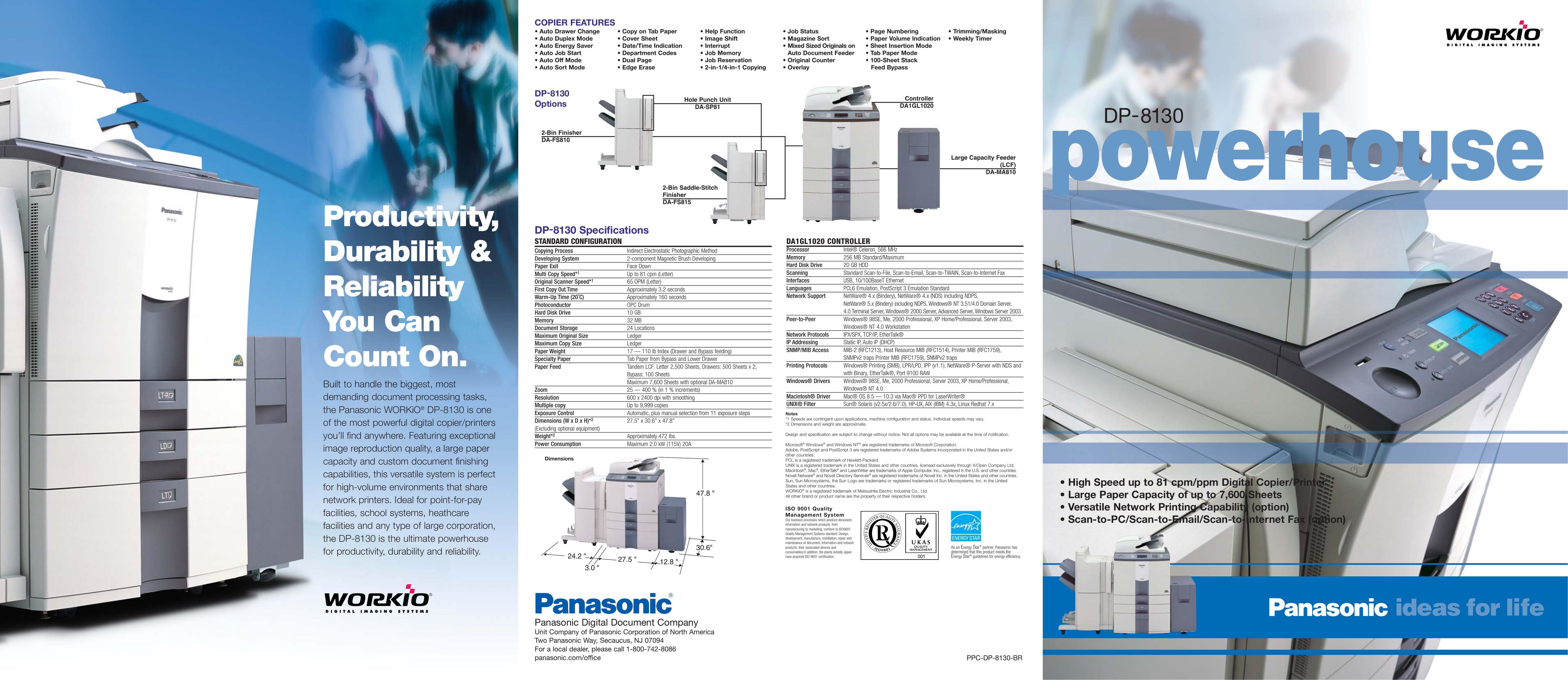 Panasonic DP-8130 All in One Printer User Manual