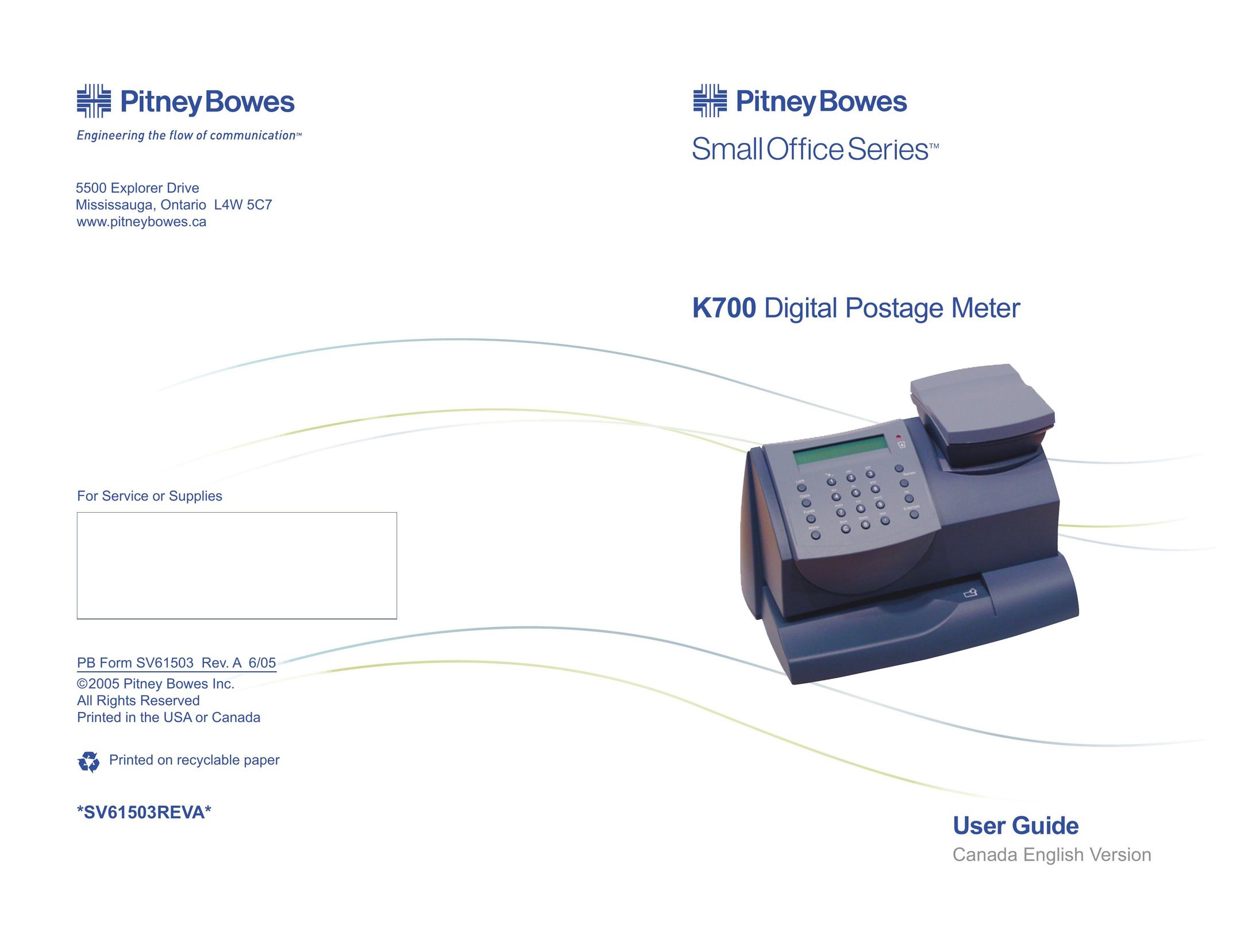 Pitney Bowes K700 All in One Printer User Manual