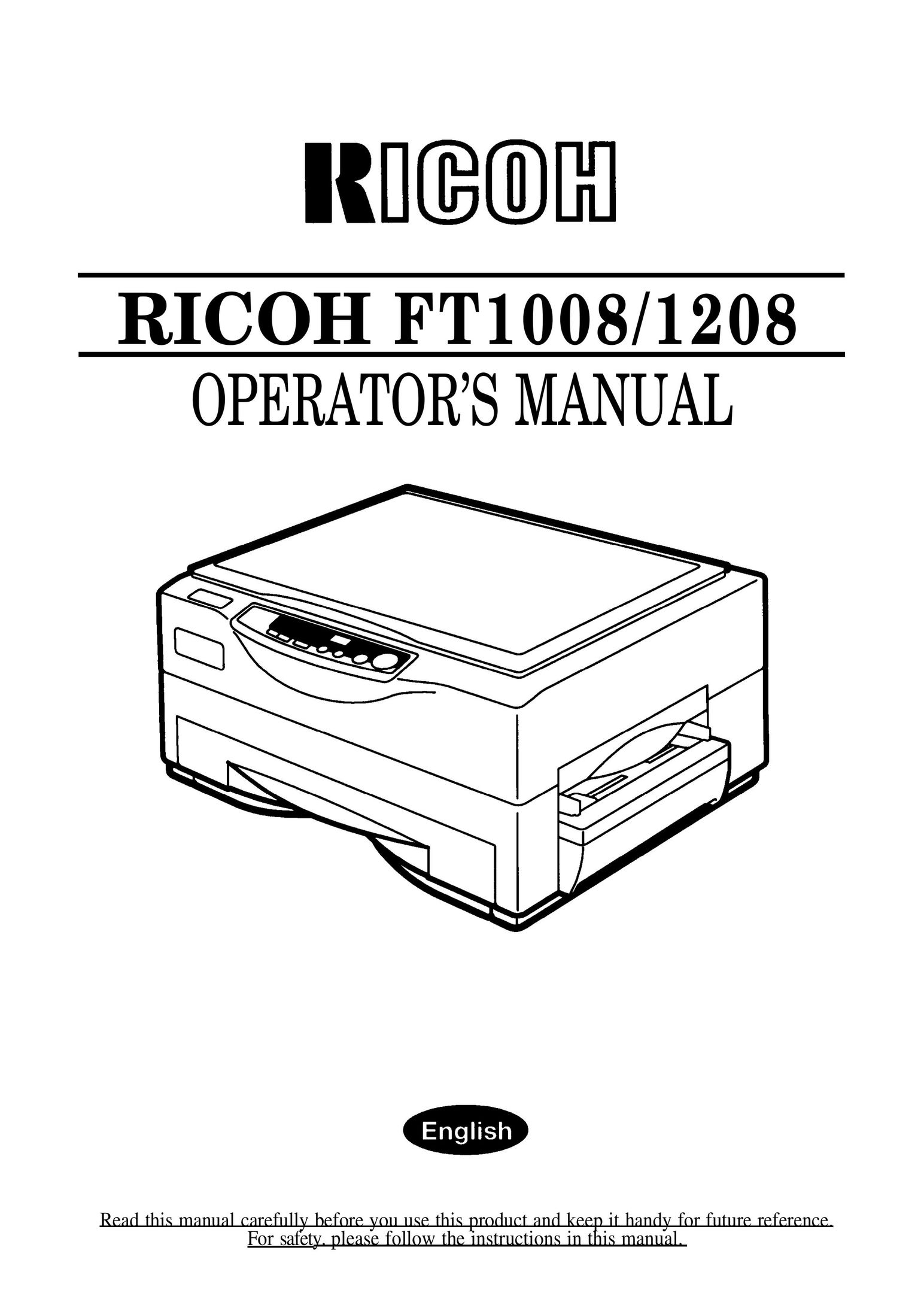 Ricoh 1008 All in One Printer User Manual